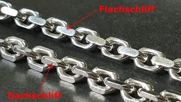 HOPLO Silberkette Ankerkette diamantiert Länge 36cm - Breite 1,2mm - 925 Silber, Made in Germany
