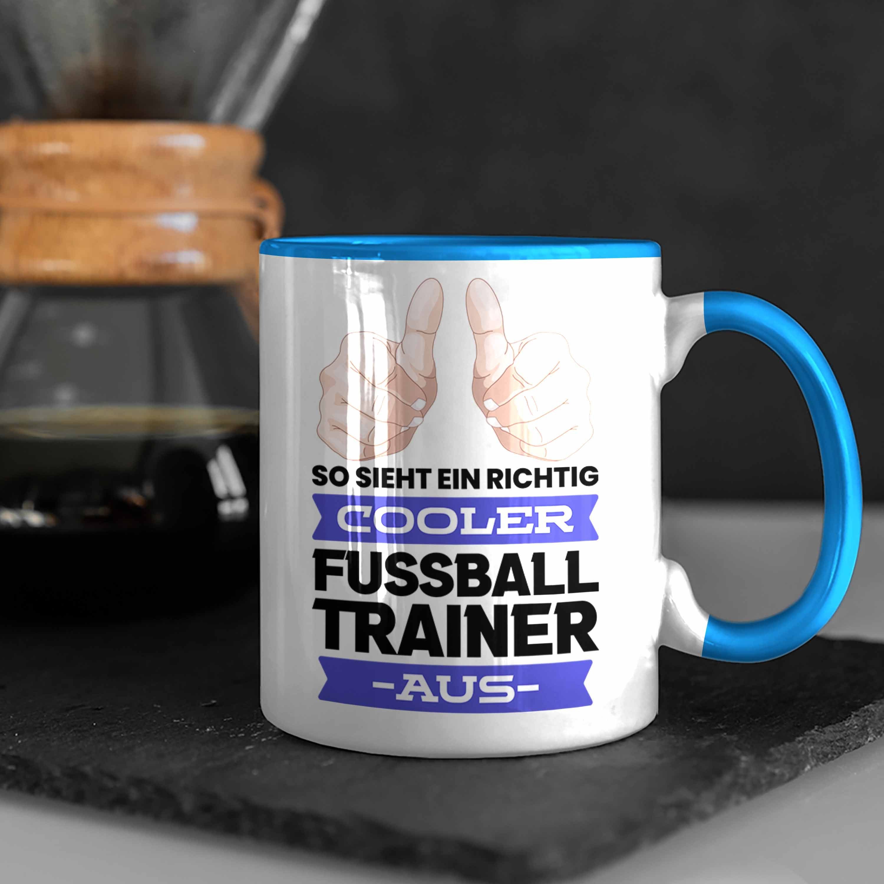 Danke Geburtstag Tasse Bester Trendation Fußball Geschenkidee Tasse Weihnachten Spruch Geschenk Blau Trendation Fussballtrainer - Coach