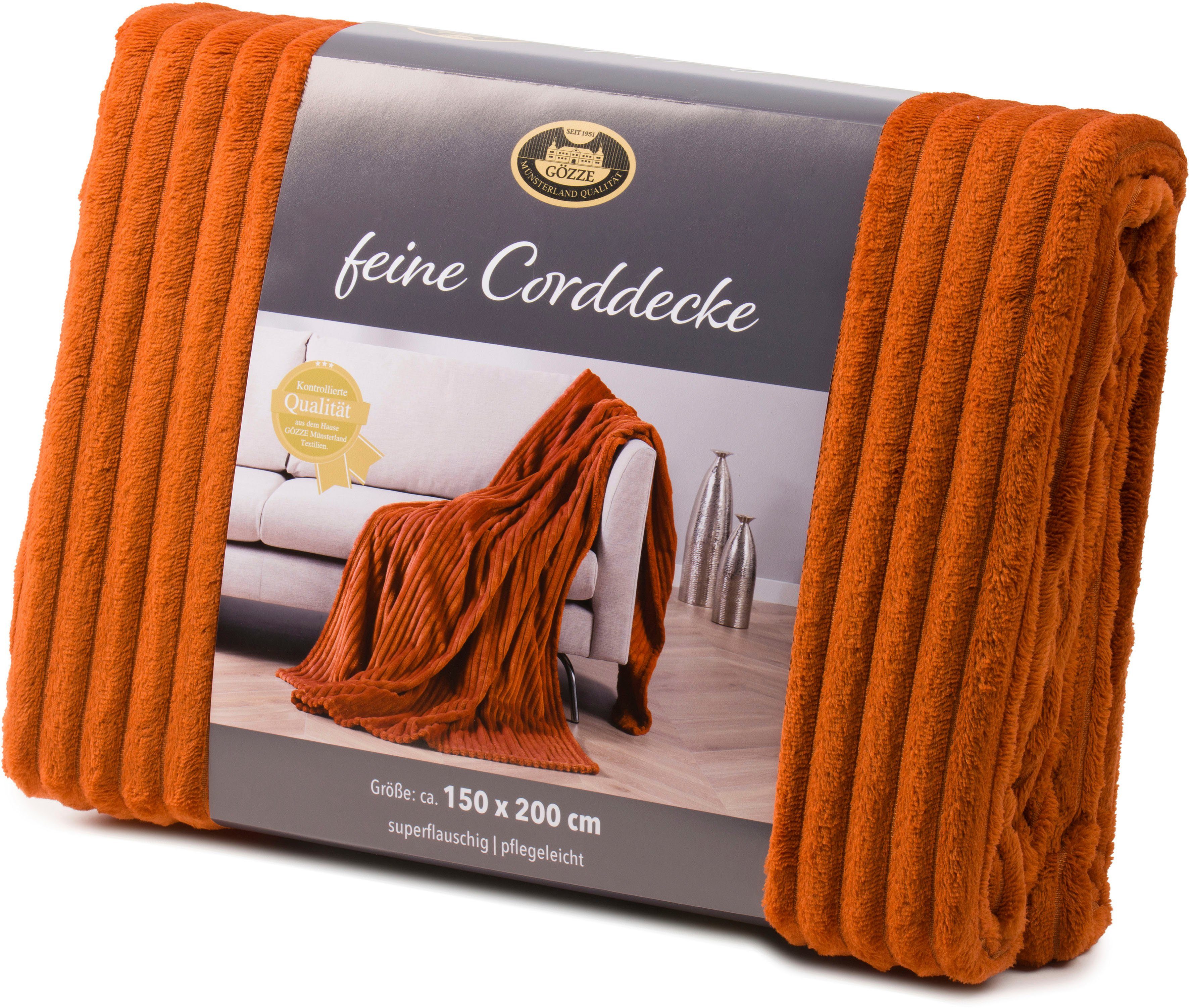 Wohndecke Feincord Kuscheldecke, Gözze, flauschig weich und wohlig warm – Bild 4 von 5