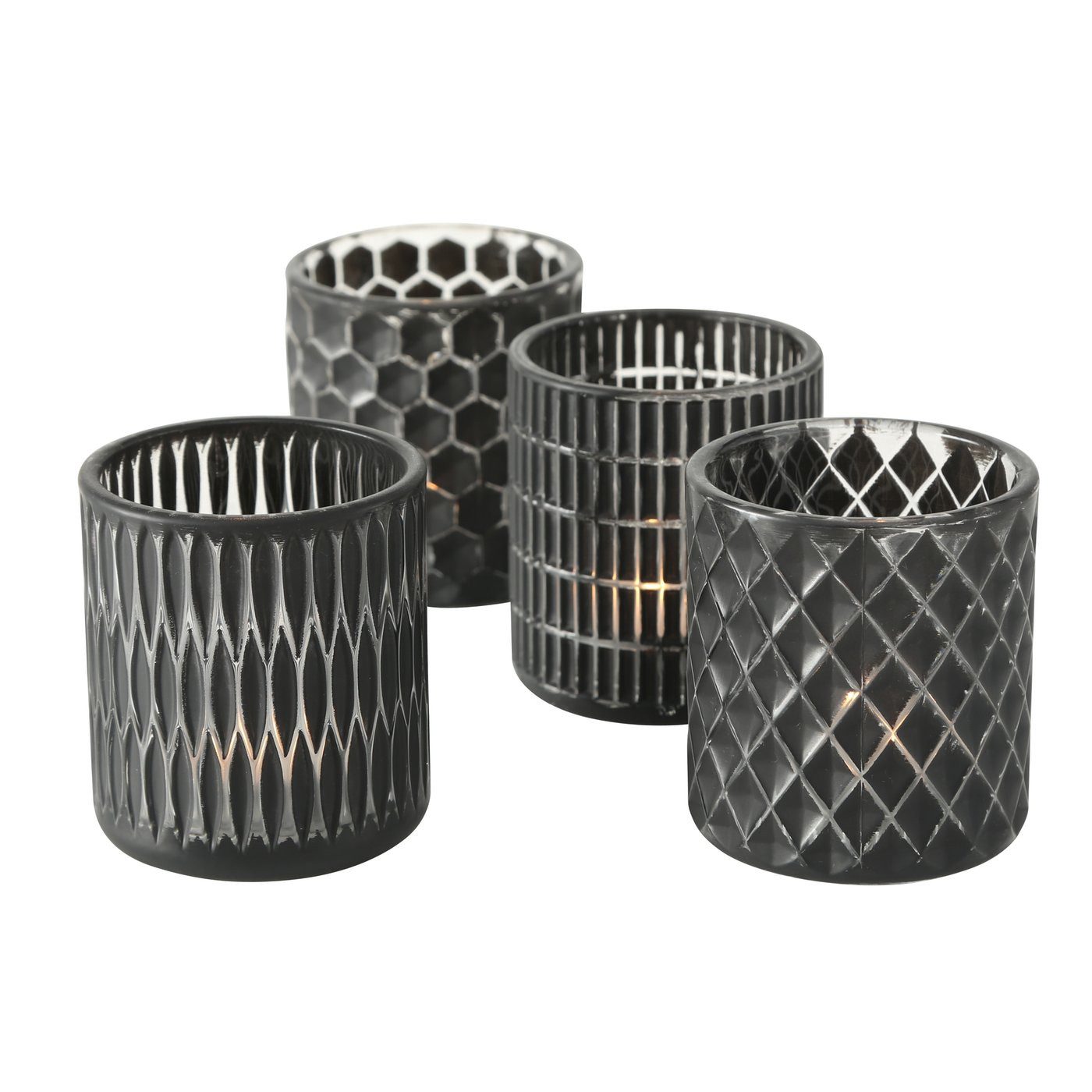 BOLTZE Windlicht Windlicht 4er Set schwarz (4 St)