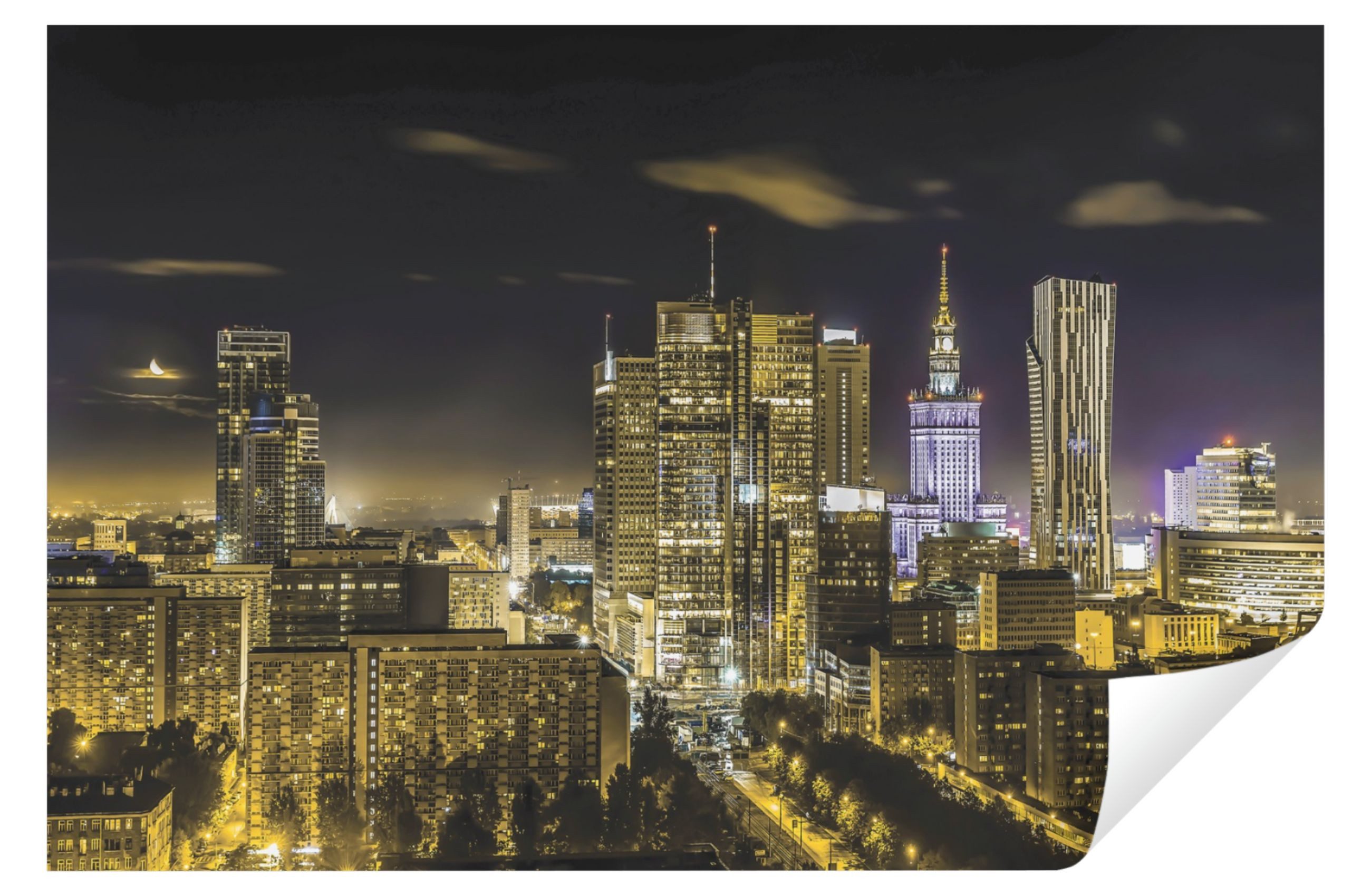 Fototapete Stadt bei Nacht New York Brücke Vlies Tapete Wohnzimmer Schlafzimmer