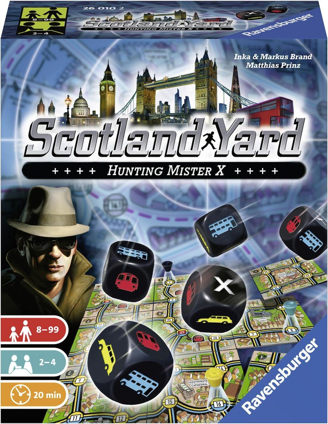 Ravensburger Spiel, Scotland Yard - Würfelspiel, Wald Made in weltweit Europe, schützt FSC® - - Das