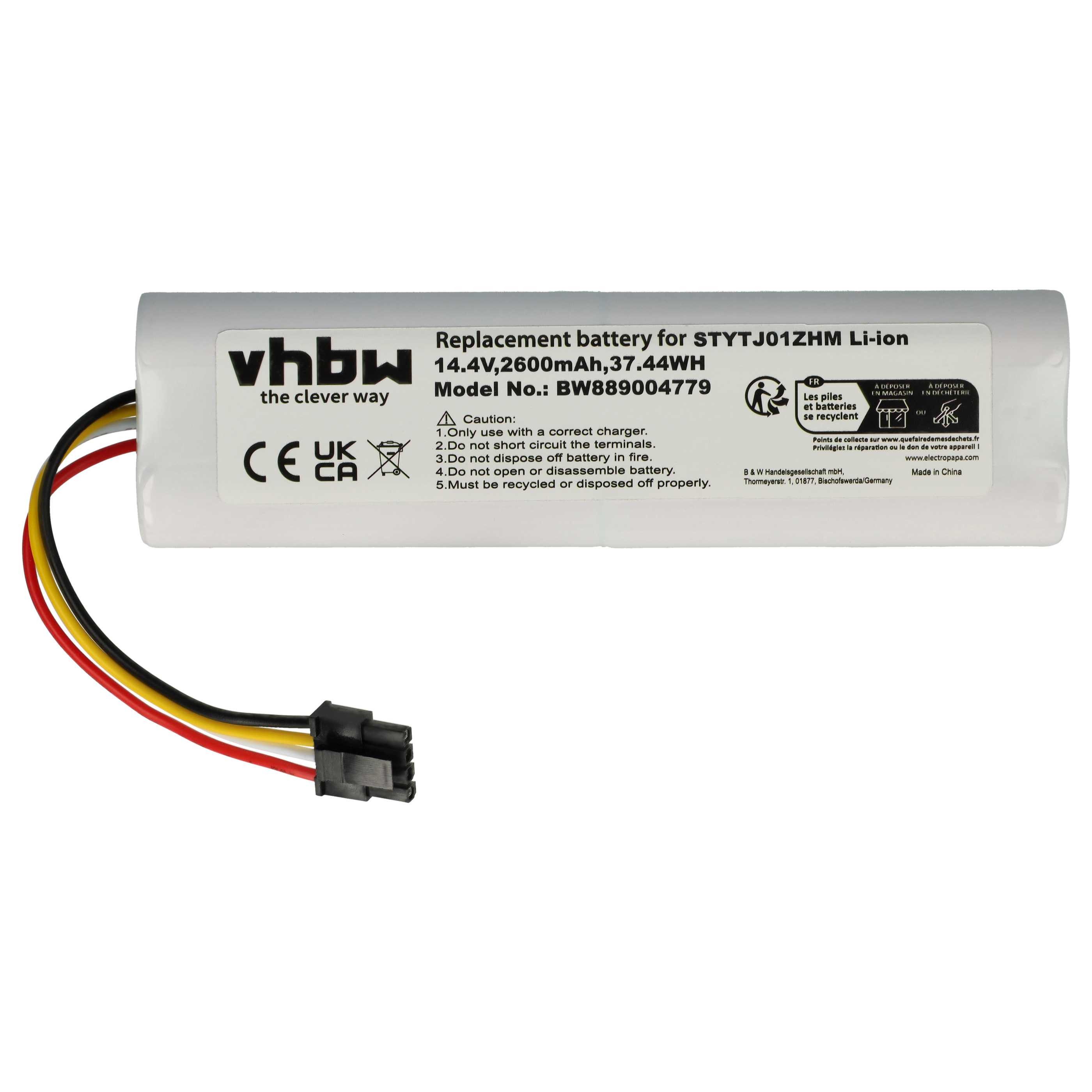 vhbw Akku passend für Dreame D9, D10 Plus, D10s, D10, Bot L10 Ultra, L10 Staubsauger-Akku Akku Li-Ion 2600 mAh (14,4 V, 1 St), Leistungsfähiger Austausch-Akku für Ihren Saugroboter
