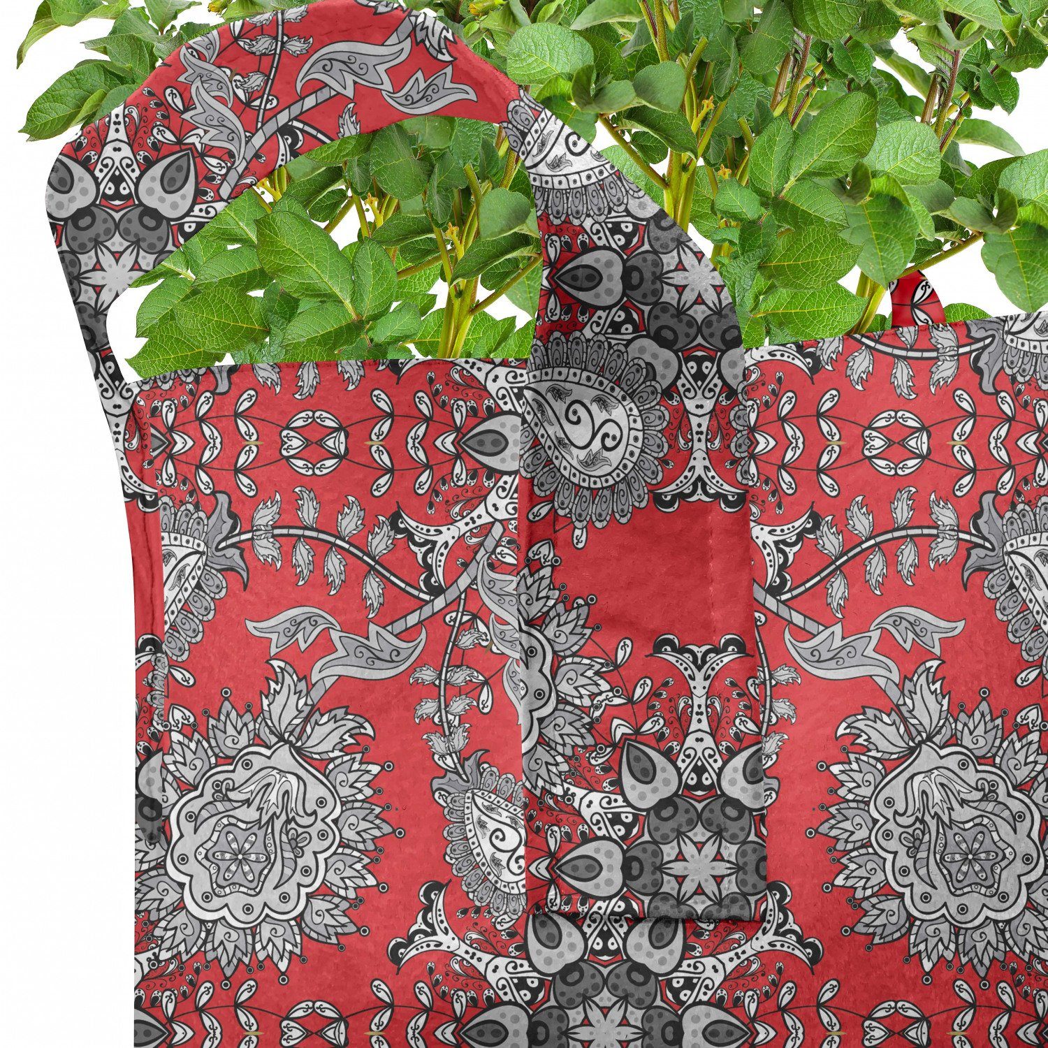 Red mit Abakuhaus Mandala hochleistungsfähig Paisley für Doodle Griffen Stofftöpfe Pflanzkübel Pflanzen,