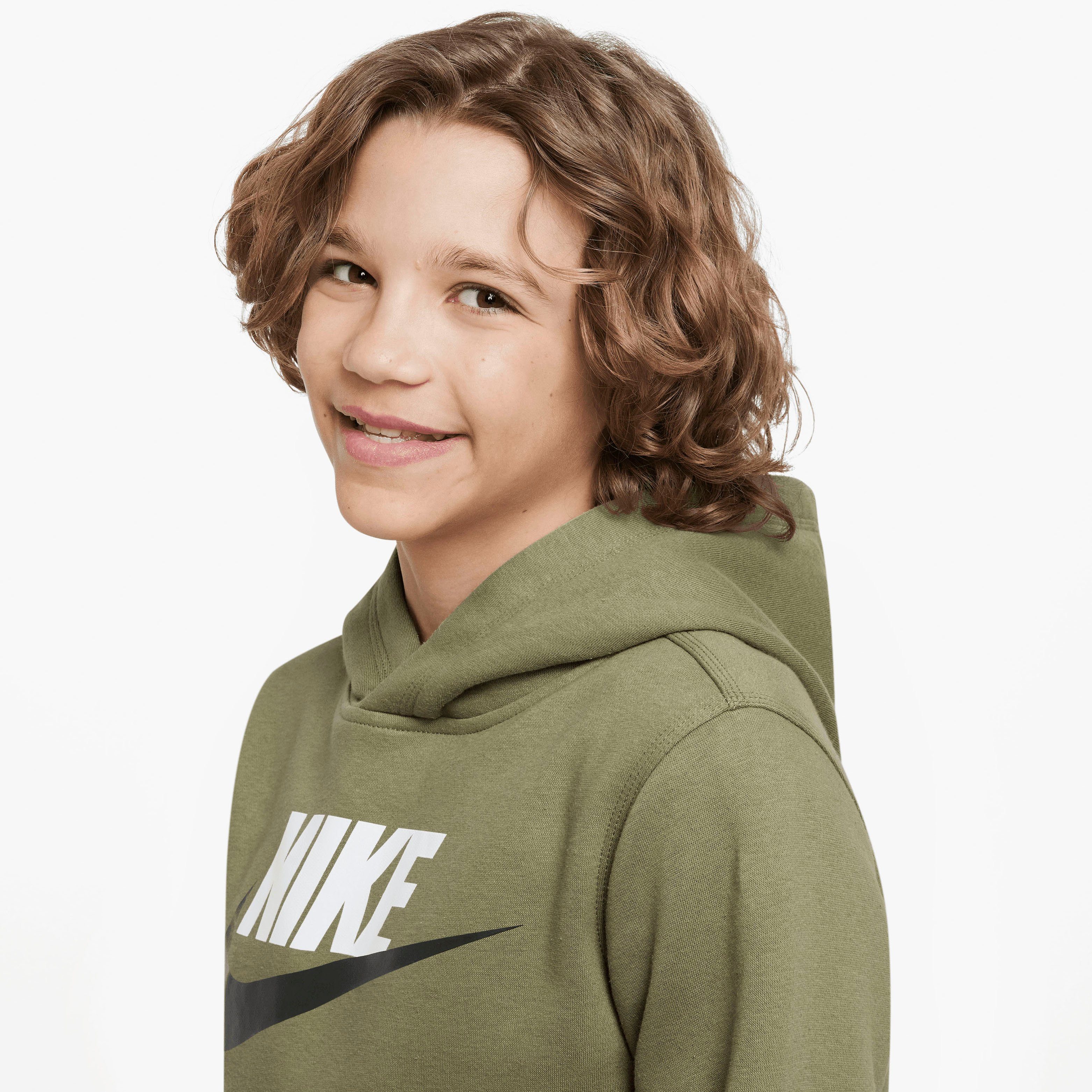 Hoodie Sportswear Club ALLIGATOR/WHITE/BLACK Kapuzensweatshirt Big Fleece Pullover Kids' Nike