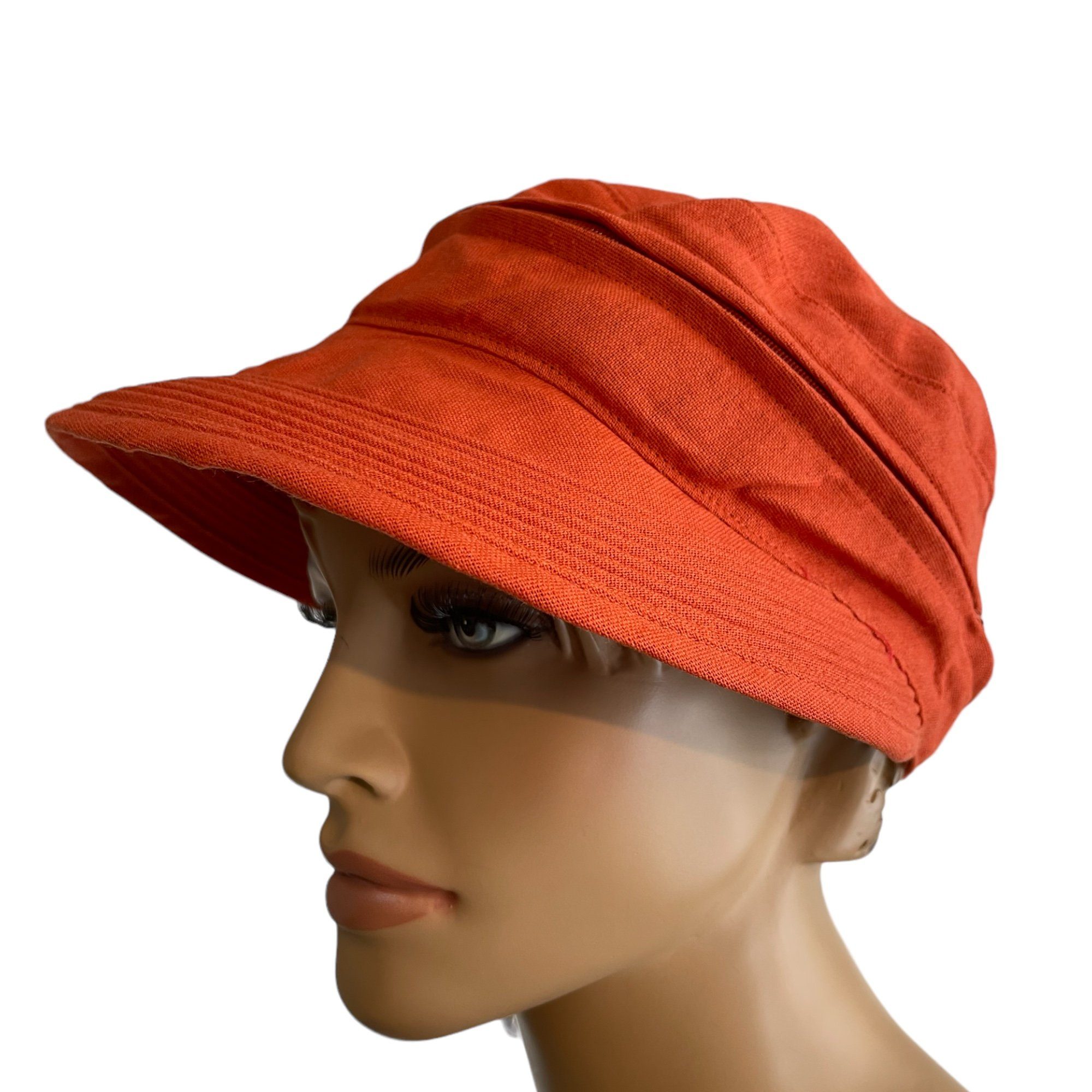 Taschen4life Sonnenhut Visor Cap 2in1 Sonnencap Basecap & Sonnenschutz in Einem, unisex, aus Leinen