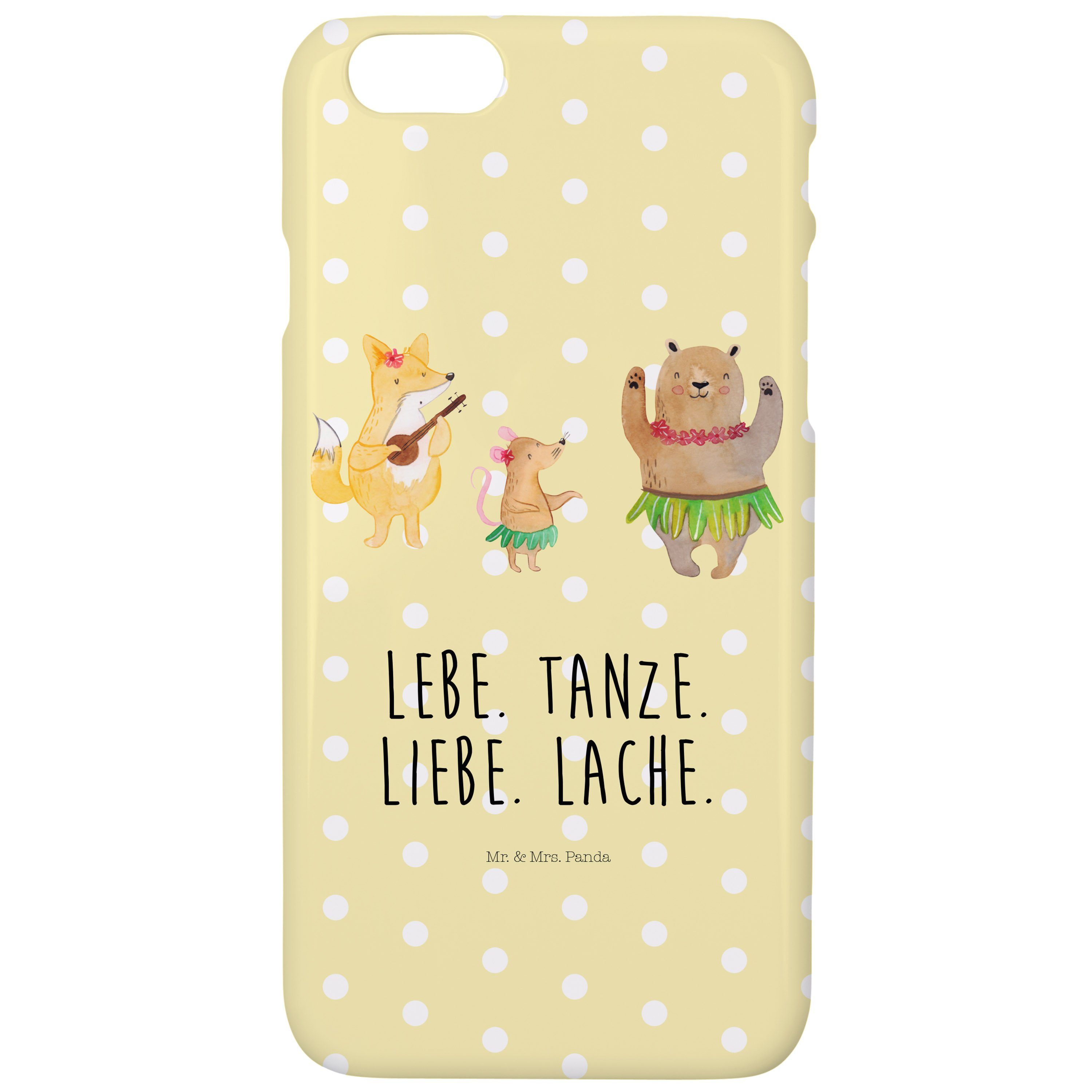 Mr. & Mrs. Panda Handyhülle »Waldtiere Aloha Gelb Pastell Geschenk