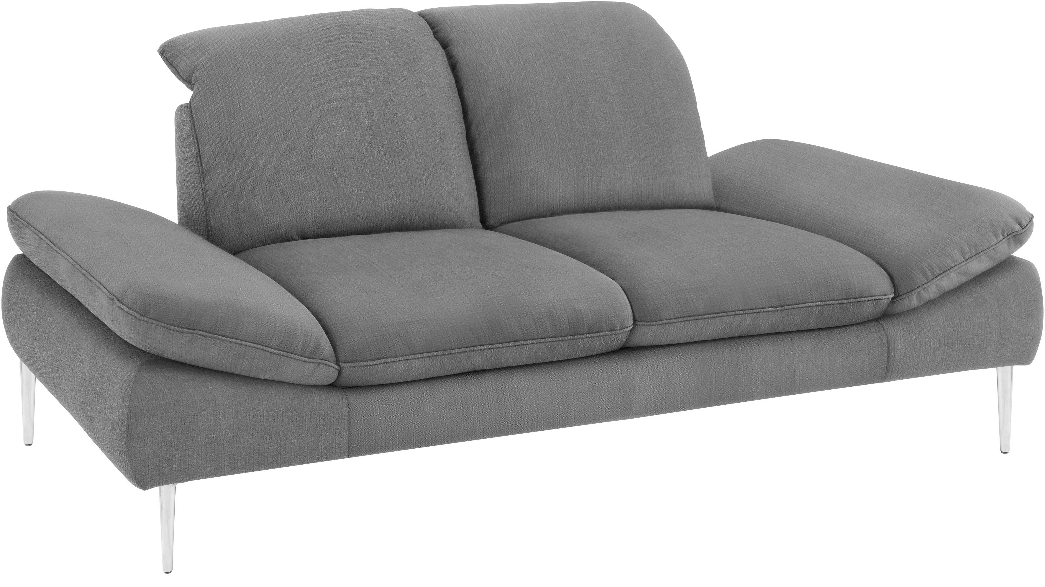 W.SCHILLIG 2-Sitzer enjoy&MORE, matt, Sitztiefenverstellung, silber Füße mit cm Breite 202