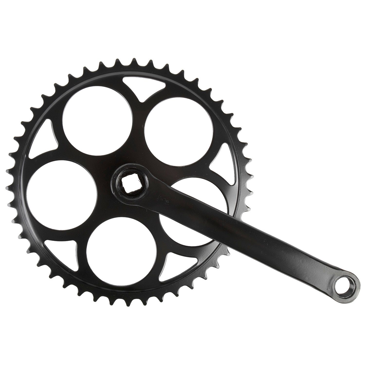 TiyoBike Fahrradkurbel Kettenrad Garnitur kplt 1 2 x 1 8 46 Zähne Stahl schwarz