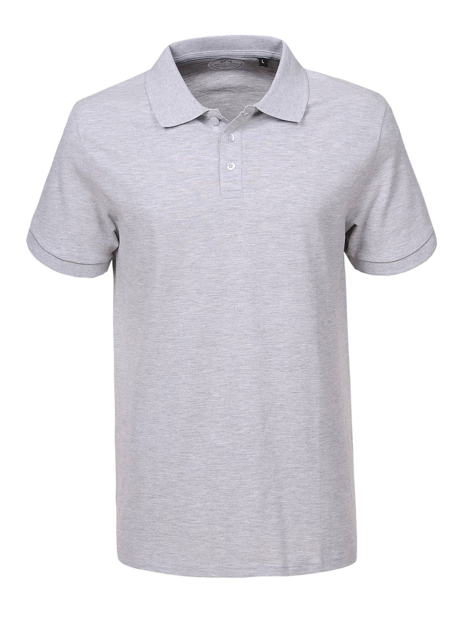 GLO-STORY Poloshirt GLO-STORY Herren Poloshirt Basic Kurzarm Polohemd Polo Shirt Regular Light-Grau