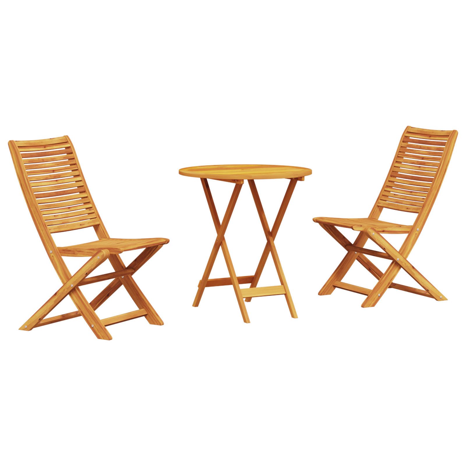 vidaXL Gartentisch 3-teiliges klappbares Bistro-Set aus massivem nholz (3-St)