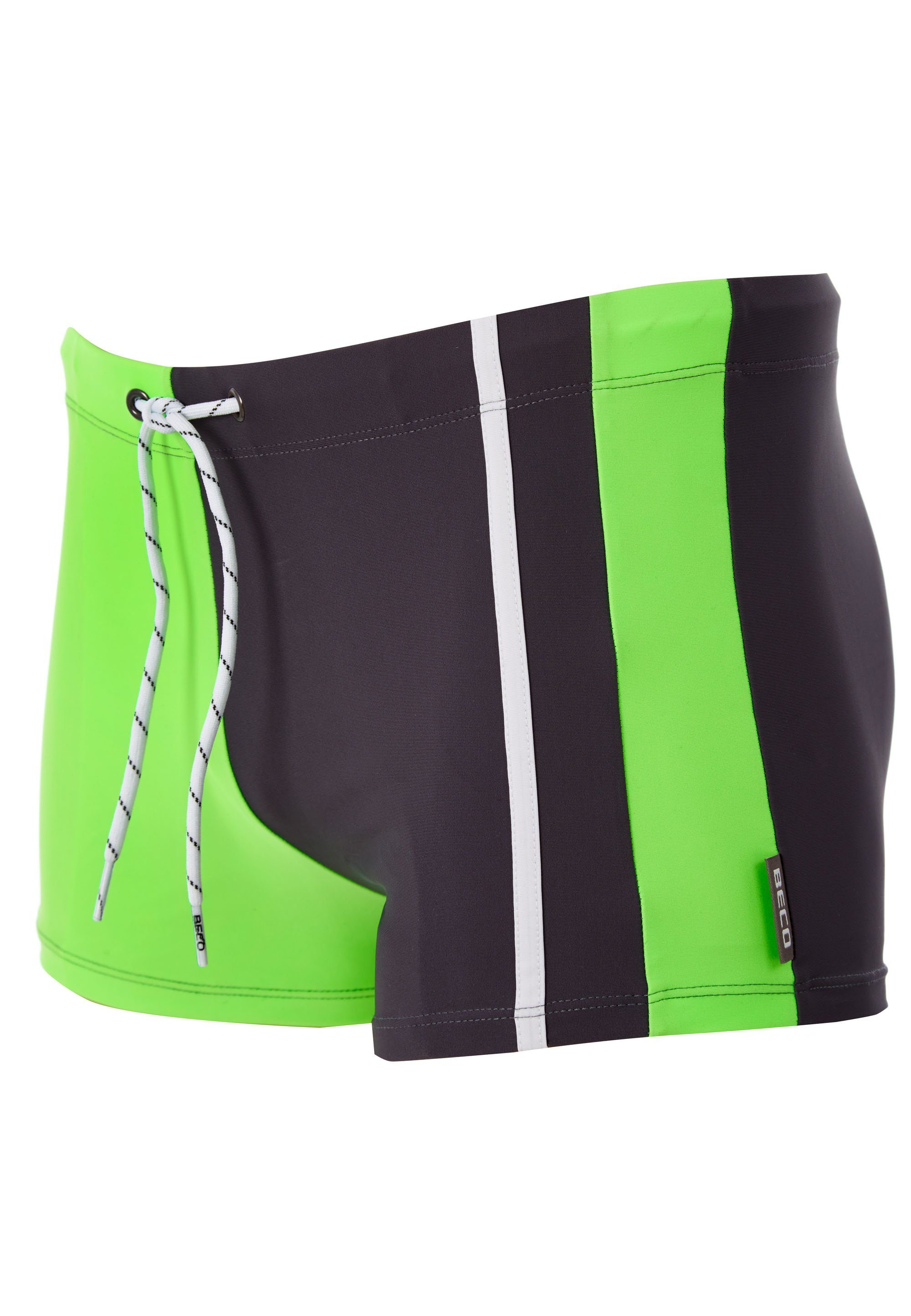 (1-St) Bund BEaktive hellgrün in Design Beco elastischem mit zweifarbigem Badehose schwarz, Beermann