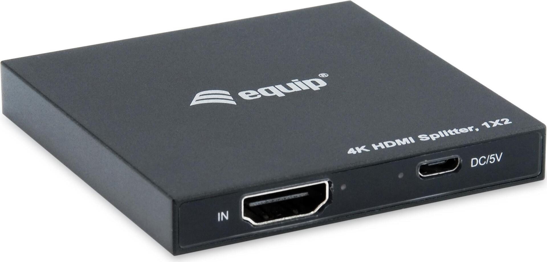 EQUIP HDMI Splitter 1.4 2 Port Ultra Slim 4K/30Hz schwarz EndlessOS HDMI-Kabel