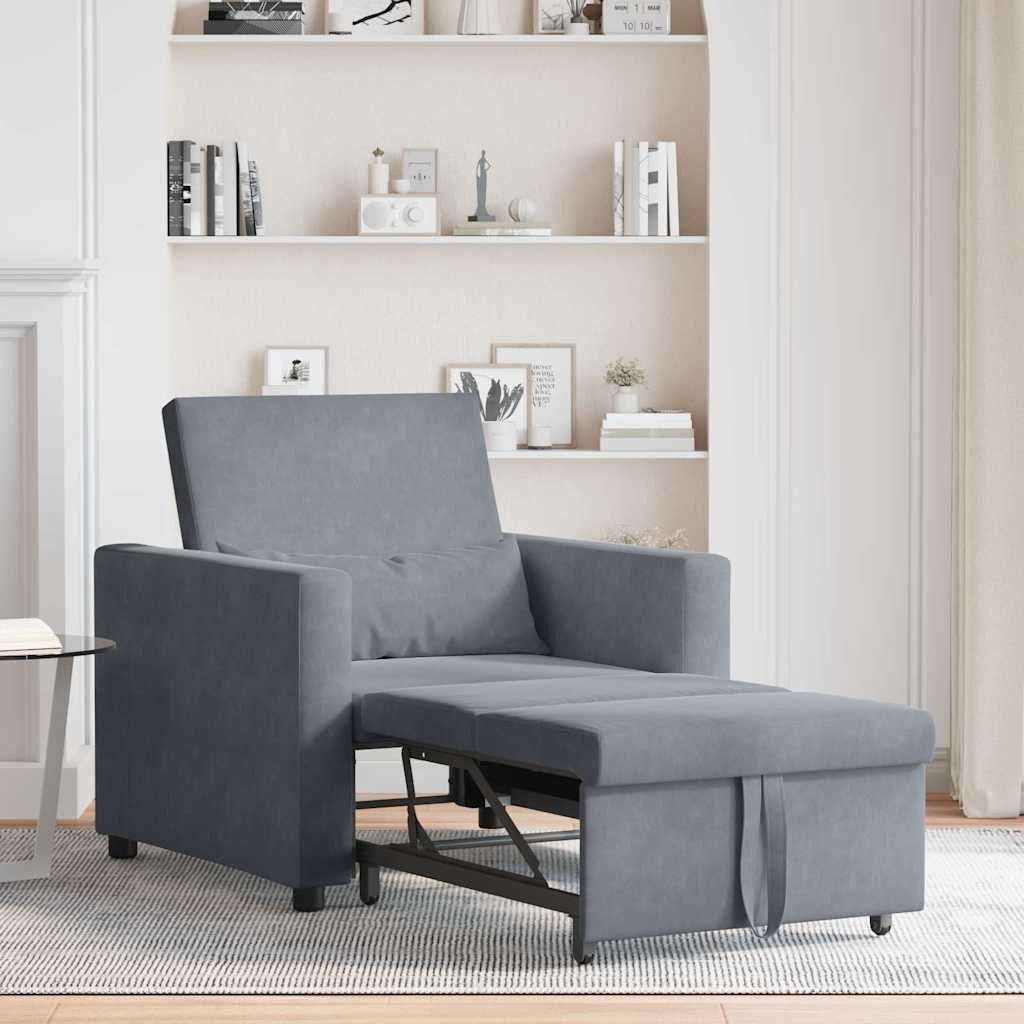vidaXL Sessel Einzel-Schlafsofa Dunkelgrau 90 x günstig online kaufen