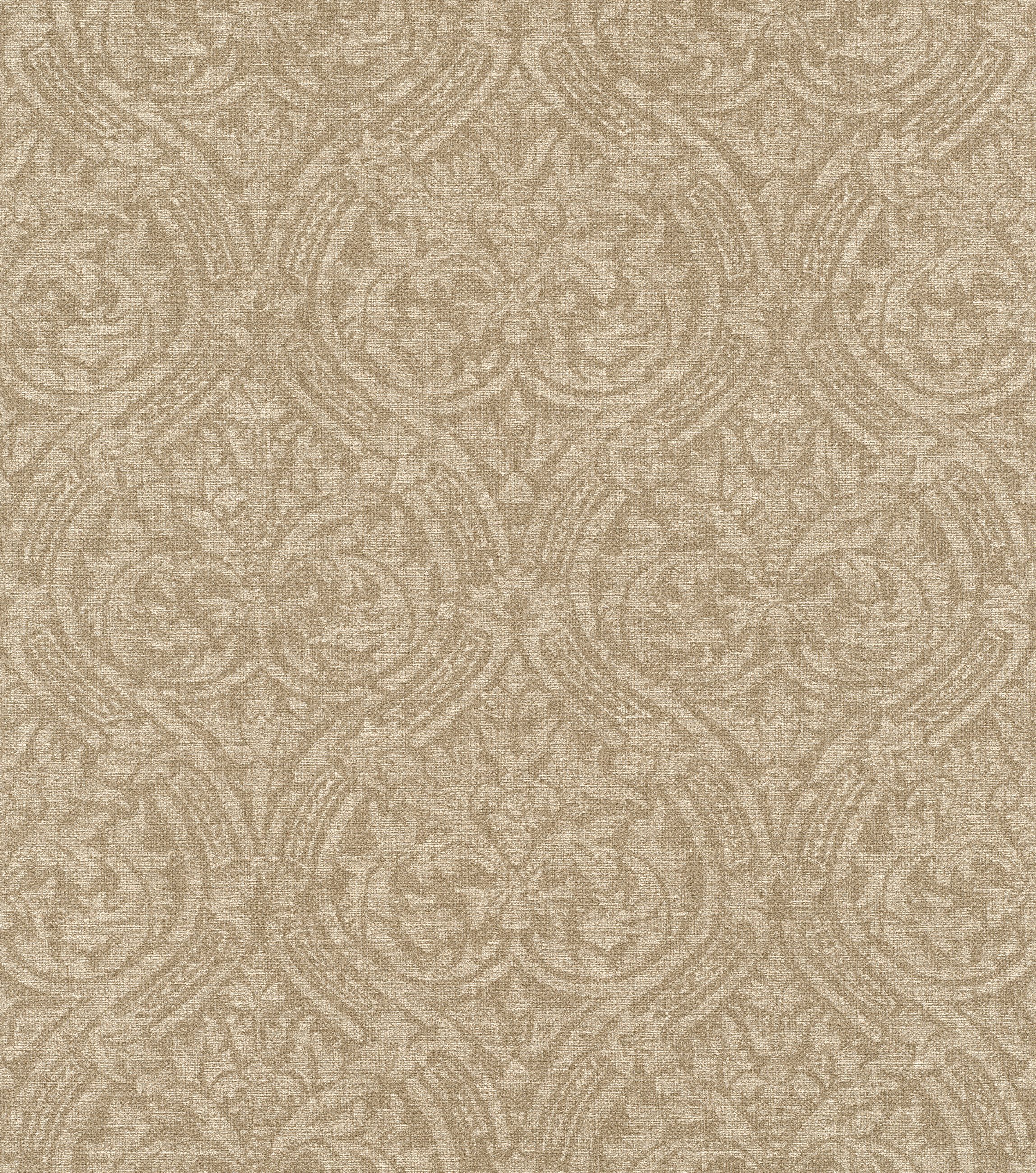 Rasch Vliestapete Barock - Vinyltapete Beige, Leinenoptik, Klassisch, (1 Rolle, 1 St., Kollektion Atelier Tissé - 10,05 m x 0,53 m), gute Lichtbeständigkeit, feucht abwischbar, restlos abziehbar
