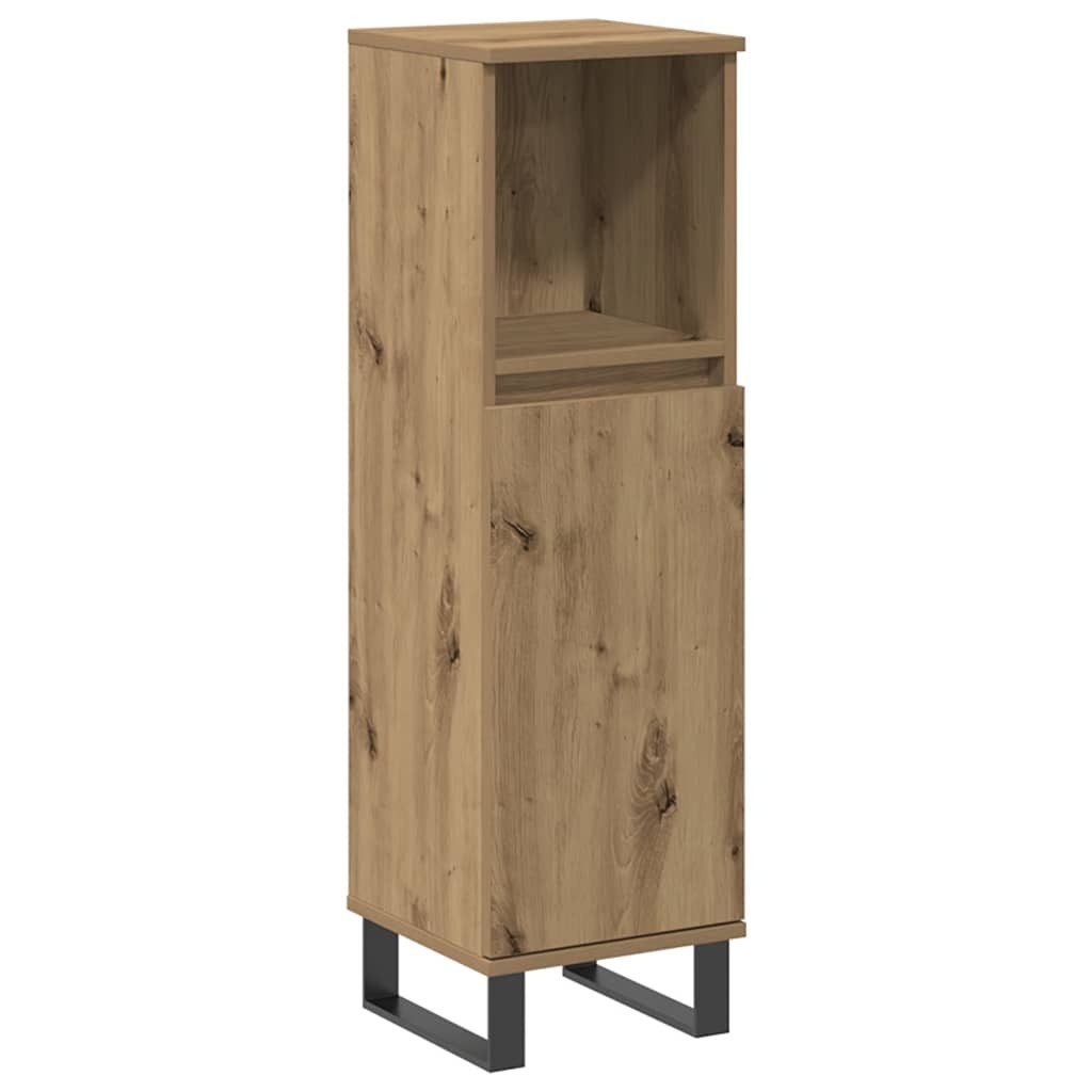 vidaXL Badezimmerspiegelschrank Badschrank Artisan-Eiche 30x30x100 cm Holzwerkstoff (1-St)