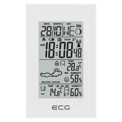 ECG MS 100 White Wetterstation (Wettervorhersage für 1 Tag, Innen- und Außentemperatur/Feuchtigkeit)