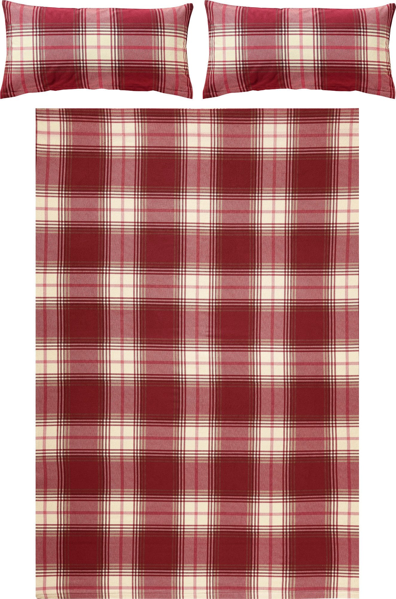 REDBEST Bettwäsche Bettwäsche, Biber, Karo günstig online kaufen