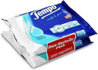 TEMPO feuchtes Toilettenpapier Feuchte Toilettentücher sanft & pur Duo-Vorteilspack 2x42er, 1-tlg.