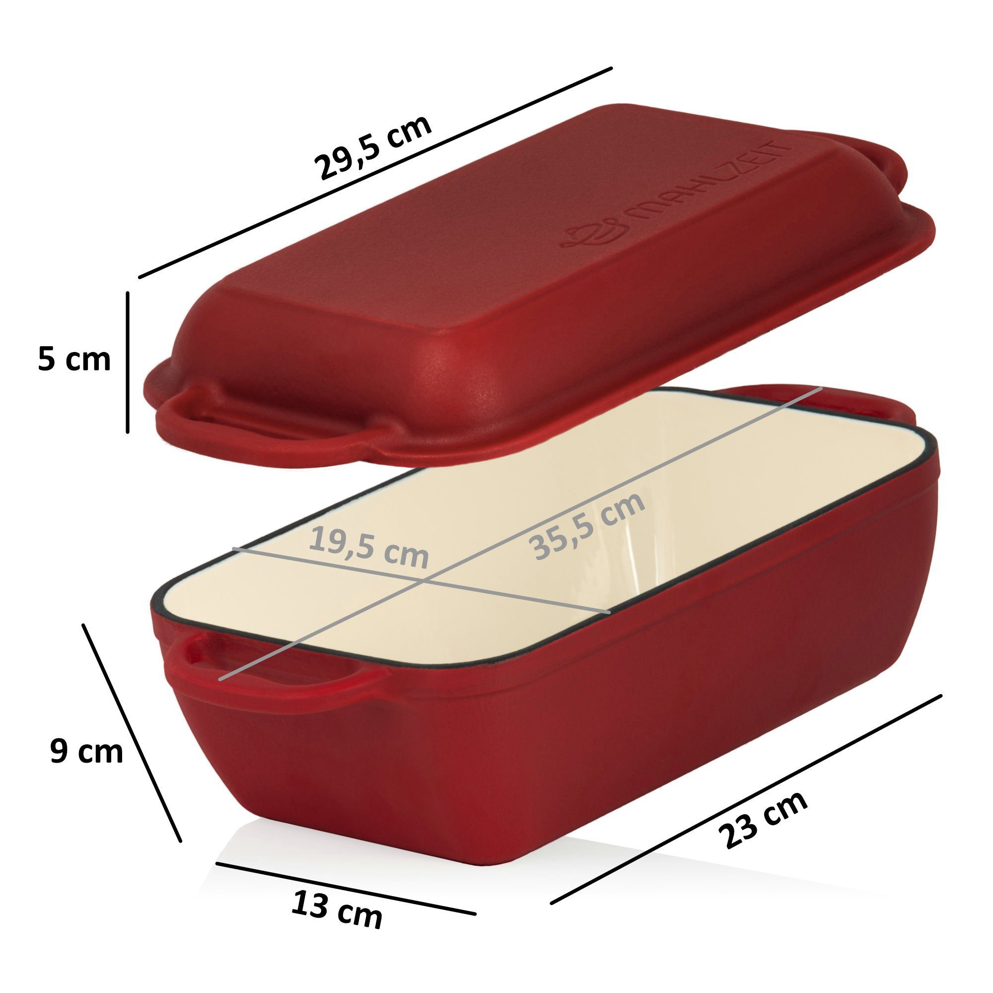 Mahlzeit Topf-Set 3-teiliges Gusseisen Set, Ø 24 cm, 1,6 Liter, 4,8 Liter, Dark Cherry, Gusseisen (Set, 3-teiliges Gusseisen Set)