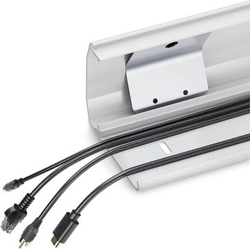 PureMounts Kabelkanal mit Klebeband + Schrauben/Dübel, aus Aluminium, Länge: 100cm, Breite 6cm, Farbe: weiß