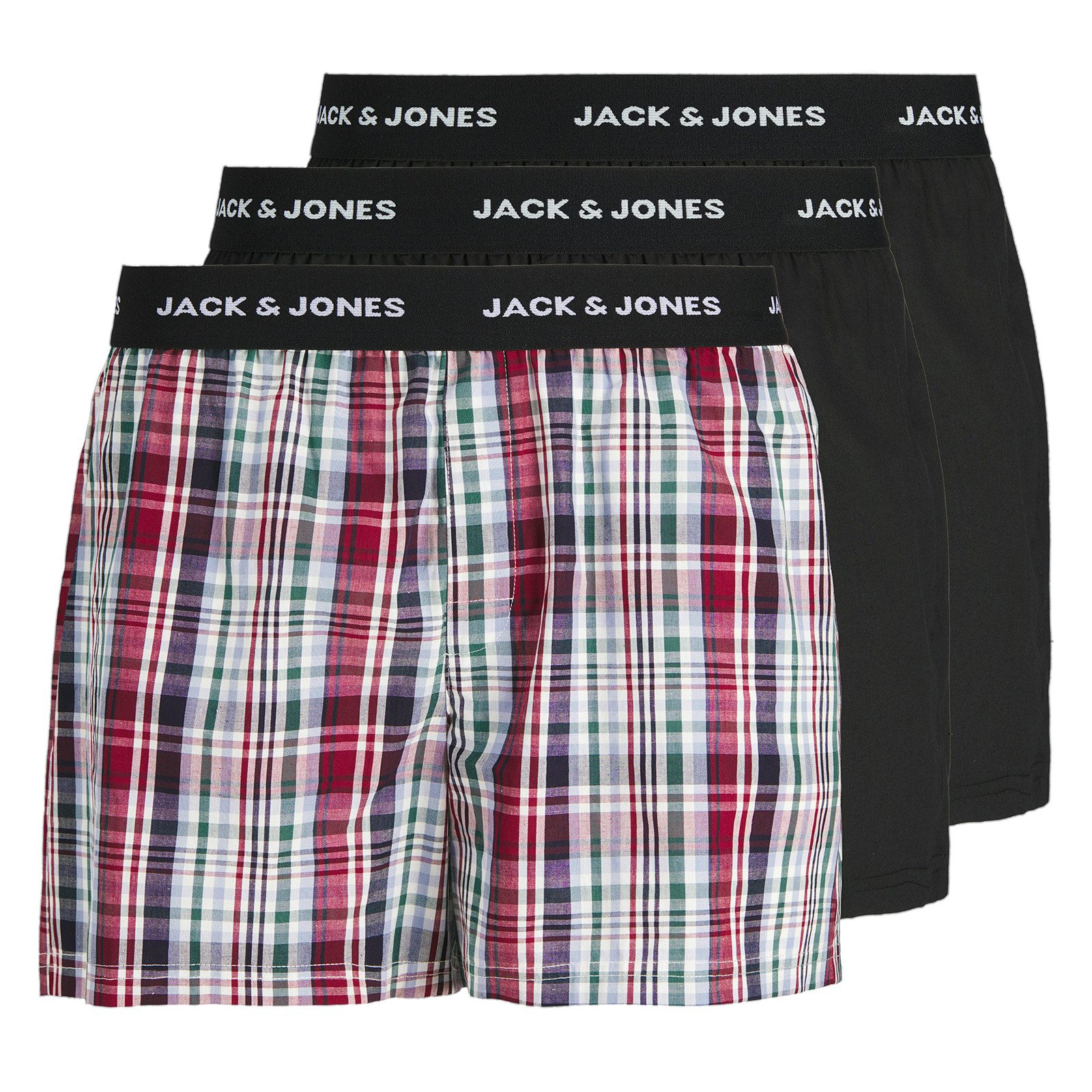 Boxershorts Jack&Jones 3er-Pack Boxershorts XXL schwarz/kariert