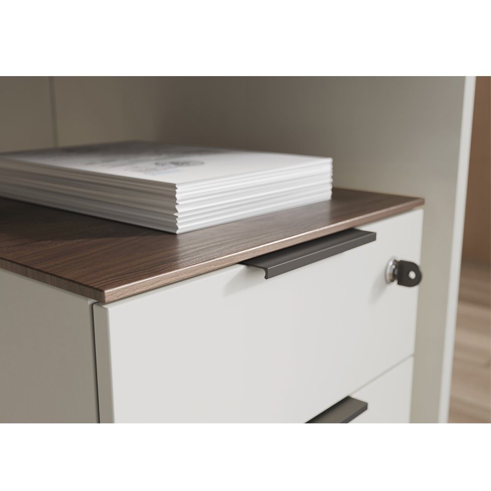 beige Nussbaum Kaschmir Aktenschrank Nb., cm Lomadox 80,5/120/40 mit ALVESTA-01 ca. in B/H/T: