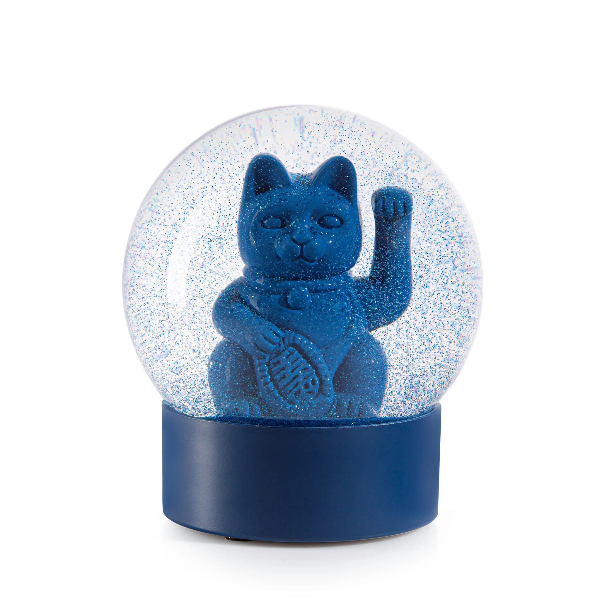 Donkey Products Dekofigur Donkey Summerglobe - Lucky Cat Dark Blue / Glitzerkugel