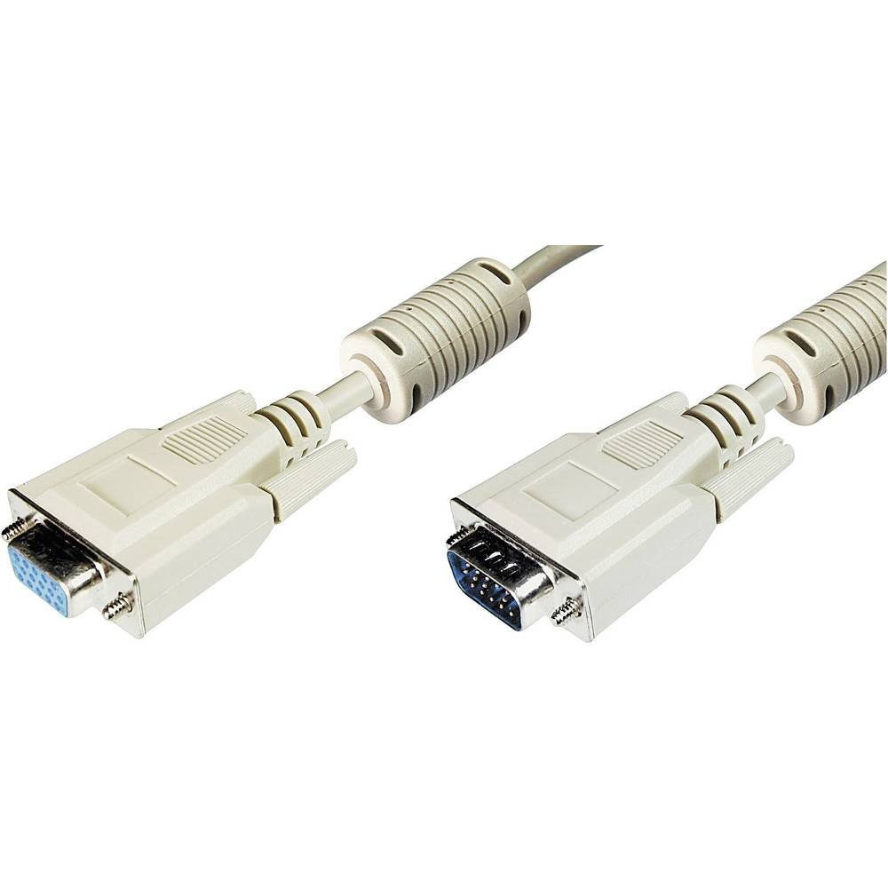 Digitus VGA Verlängerungskabel HDMI-Kabel, (5.00 cm), schraubbar, mit Ferritkern