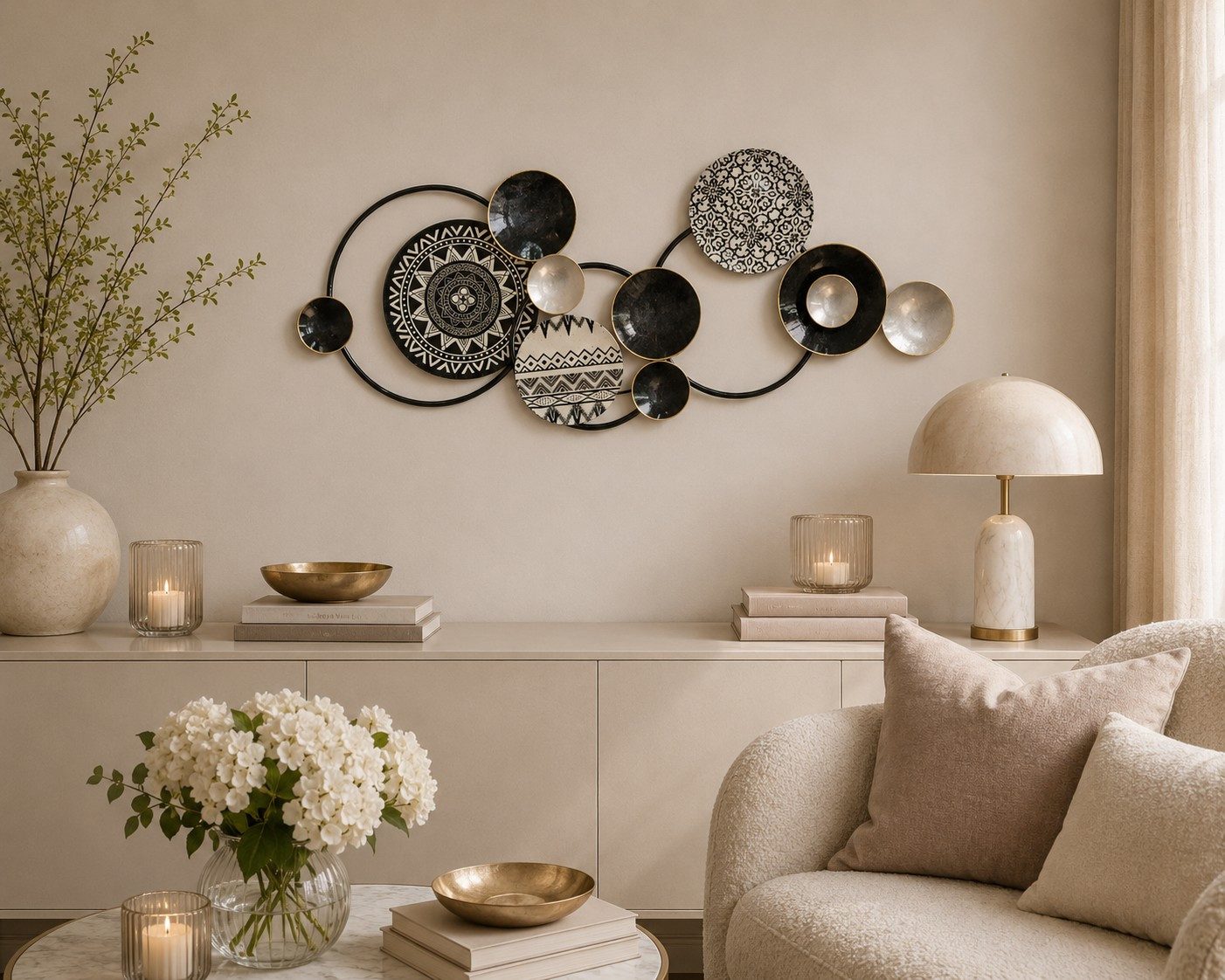 moebel-direkt-online Wanddekoobjekt Moderner Wandschmuck aus Metall, 90 cm breit