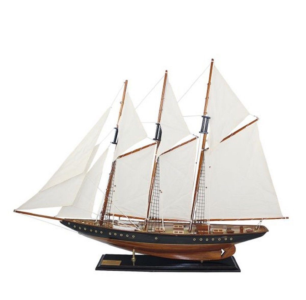 Modell Dekoobjekt detailgetreue Schoner, Rennschoner, Schiffs Linoows Atlantic, Modelle Segelschiff