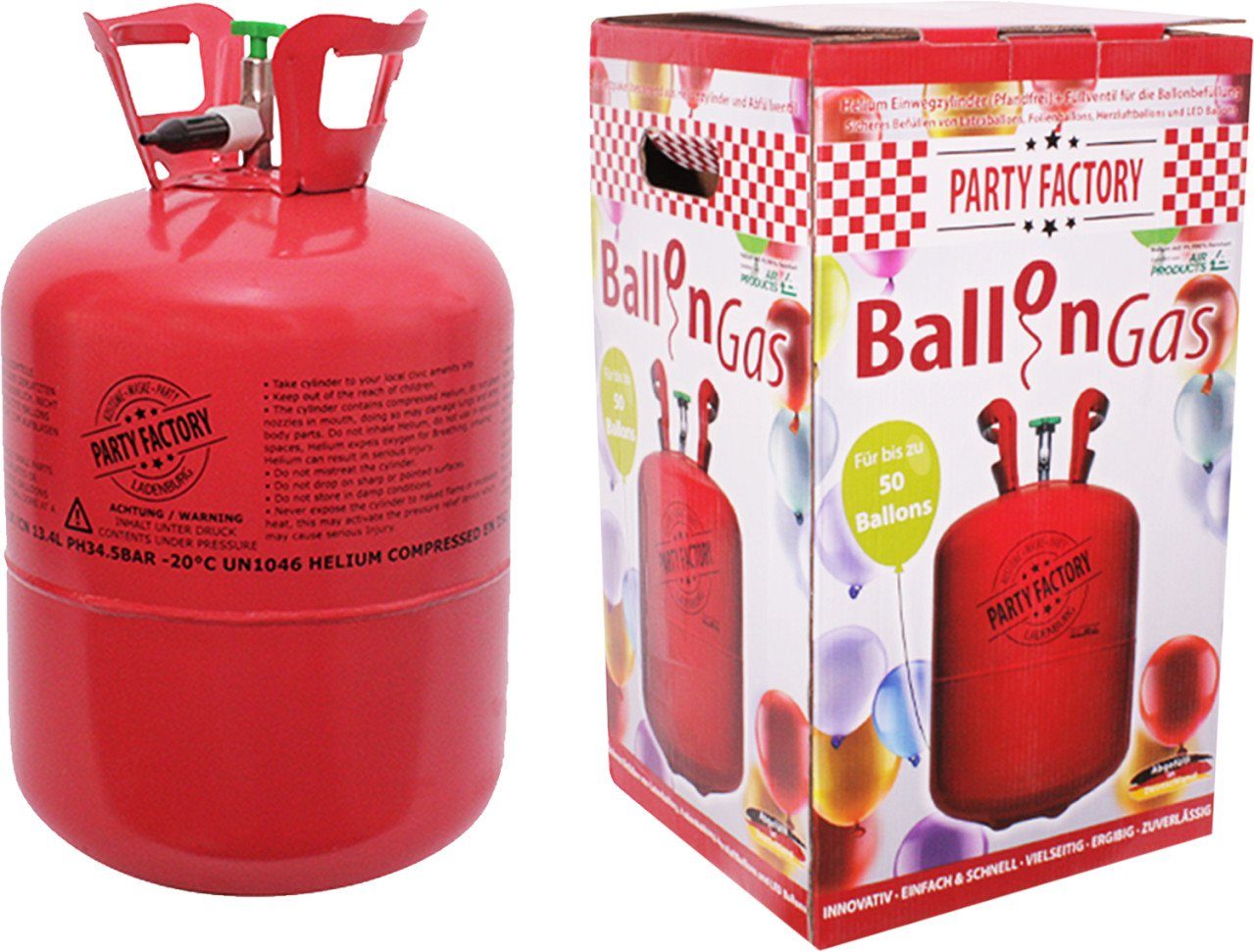 Party Factory Helium Party Factory Ballongas Helium für ca. 50