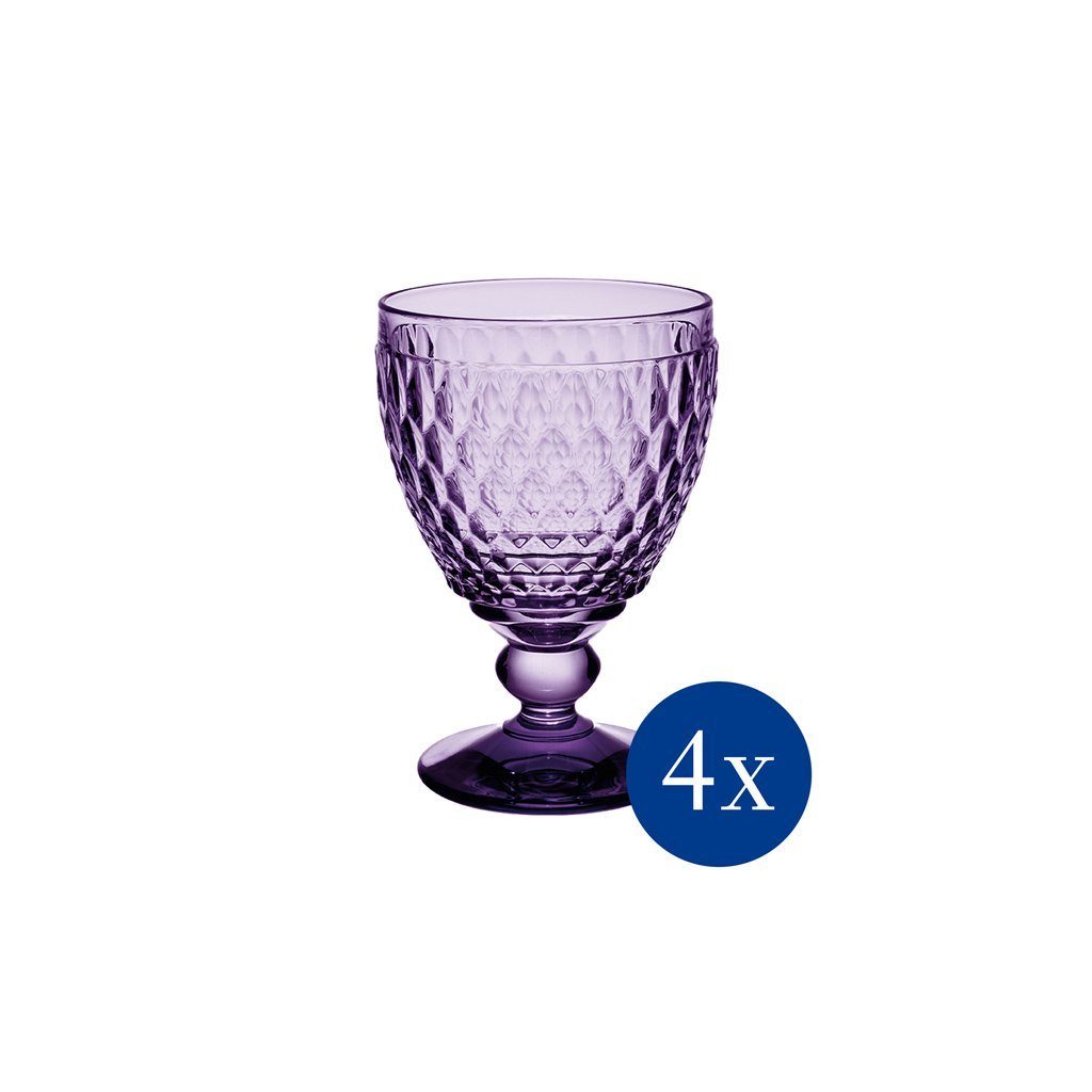 Villeroy & Boch Rotweinglas Boston Lavender Rotweinglas, 200 ml, 4 Stück, Glas