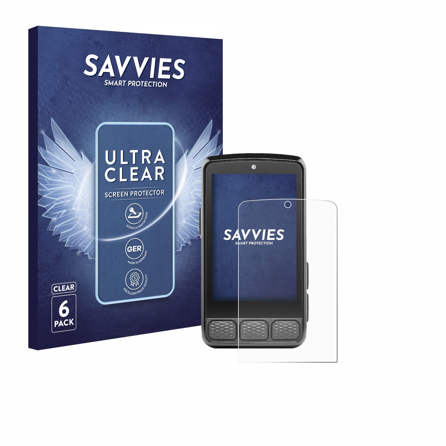 Savvies Displayschutzfolie Schutzfolie für Wahoo Elemnt Roam 3, 6 Stück, Displayschutz Schutz Folie Klar Transparent