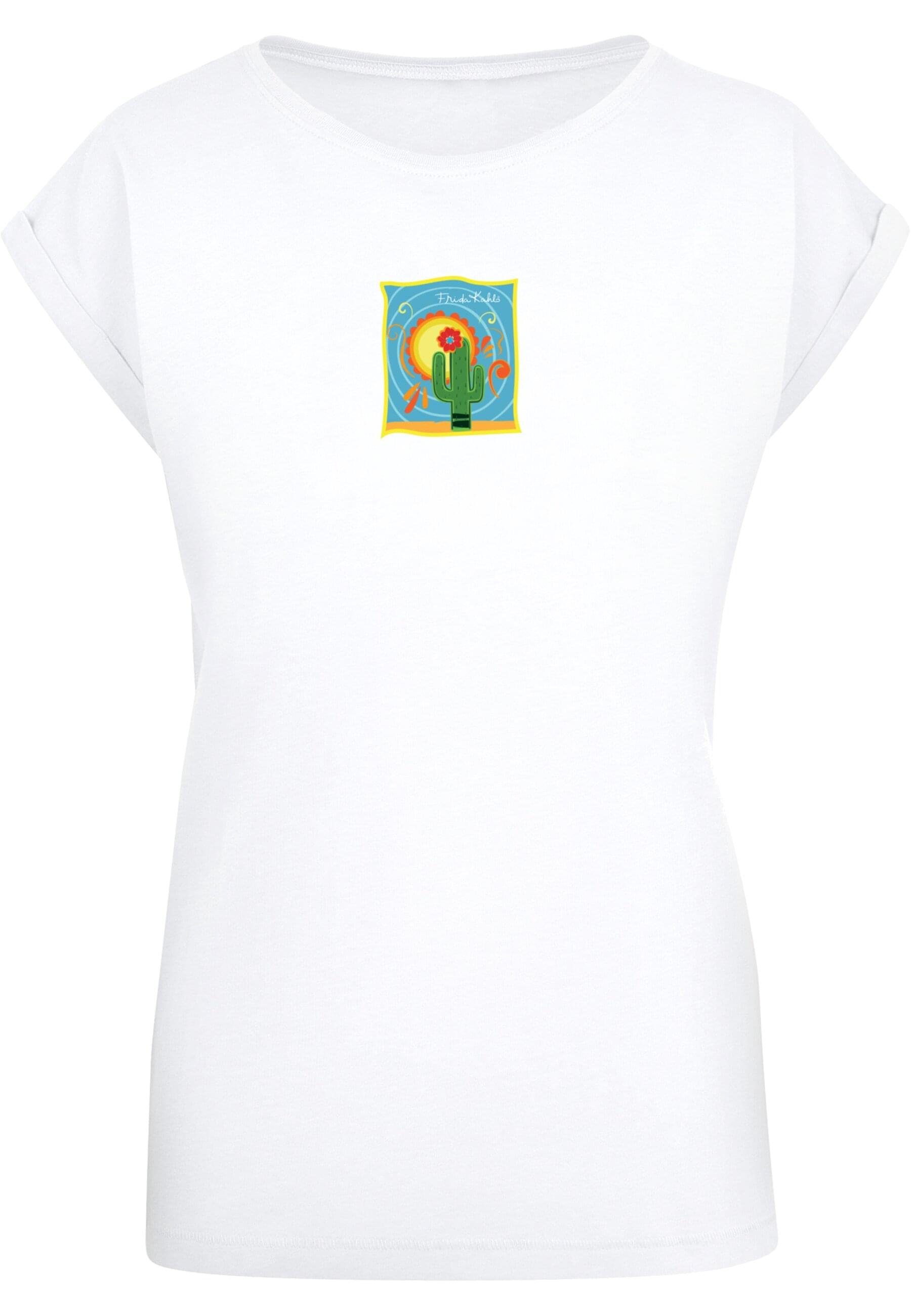 Merchcode Cactus Extended Shoulder (1 -tlg) T-Shirt Tee - Ladies Damen Kahlo Frida