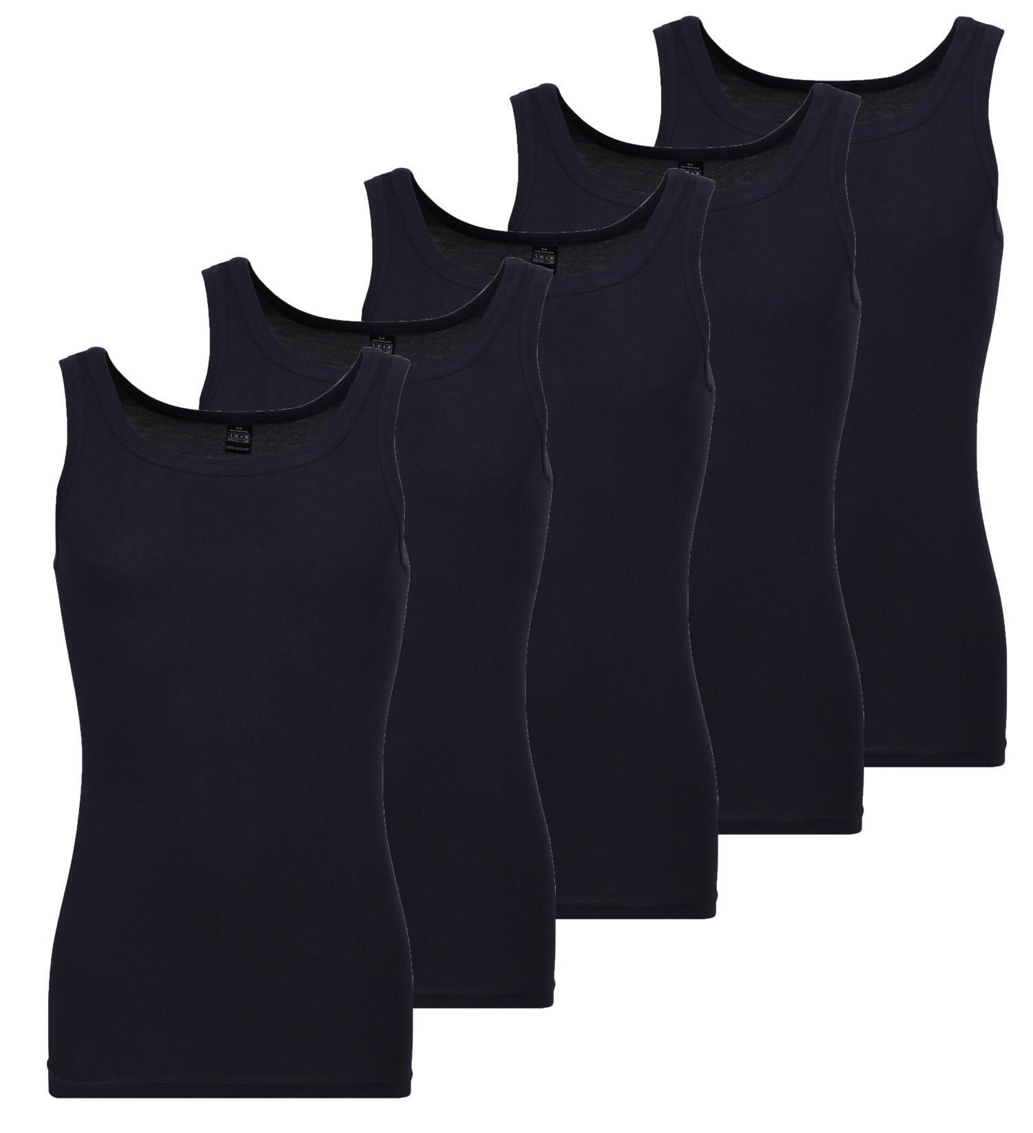 GÖTZBURG Unterhemd (Set, 5-St., 5er-Pack) Feinripp Qualität 630 blau
