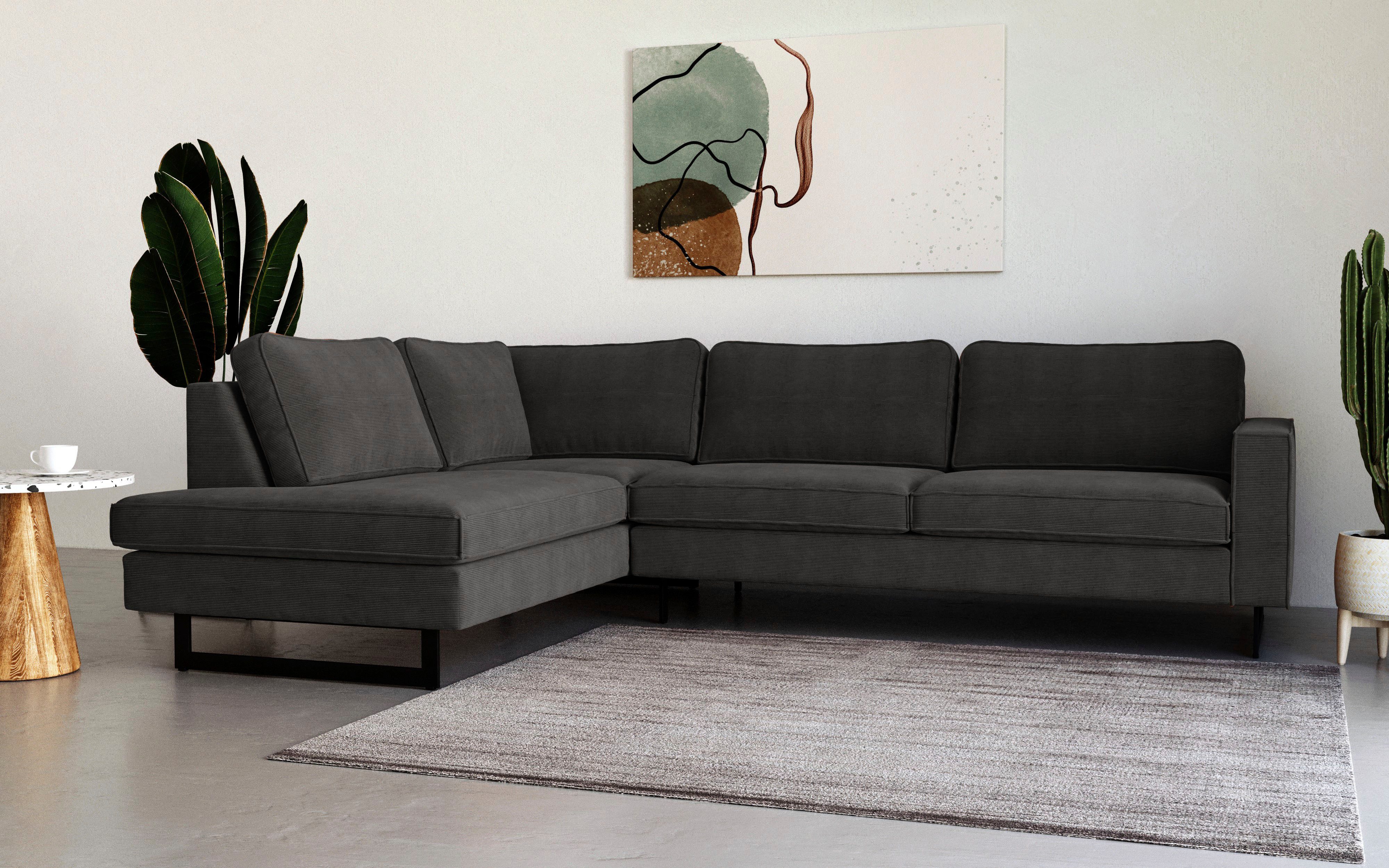 Places of Style Ecksofa "Pinto, 290 cm, Cord, Chenille, Lederoptik, Ottoman günstig online kaufen