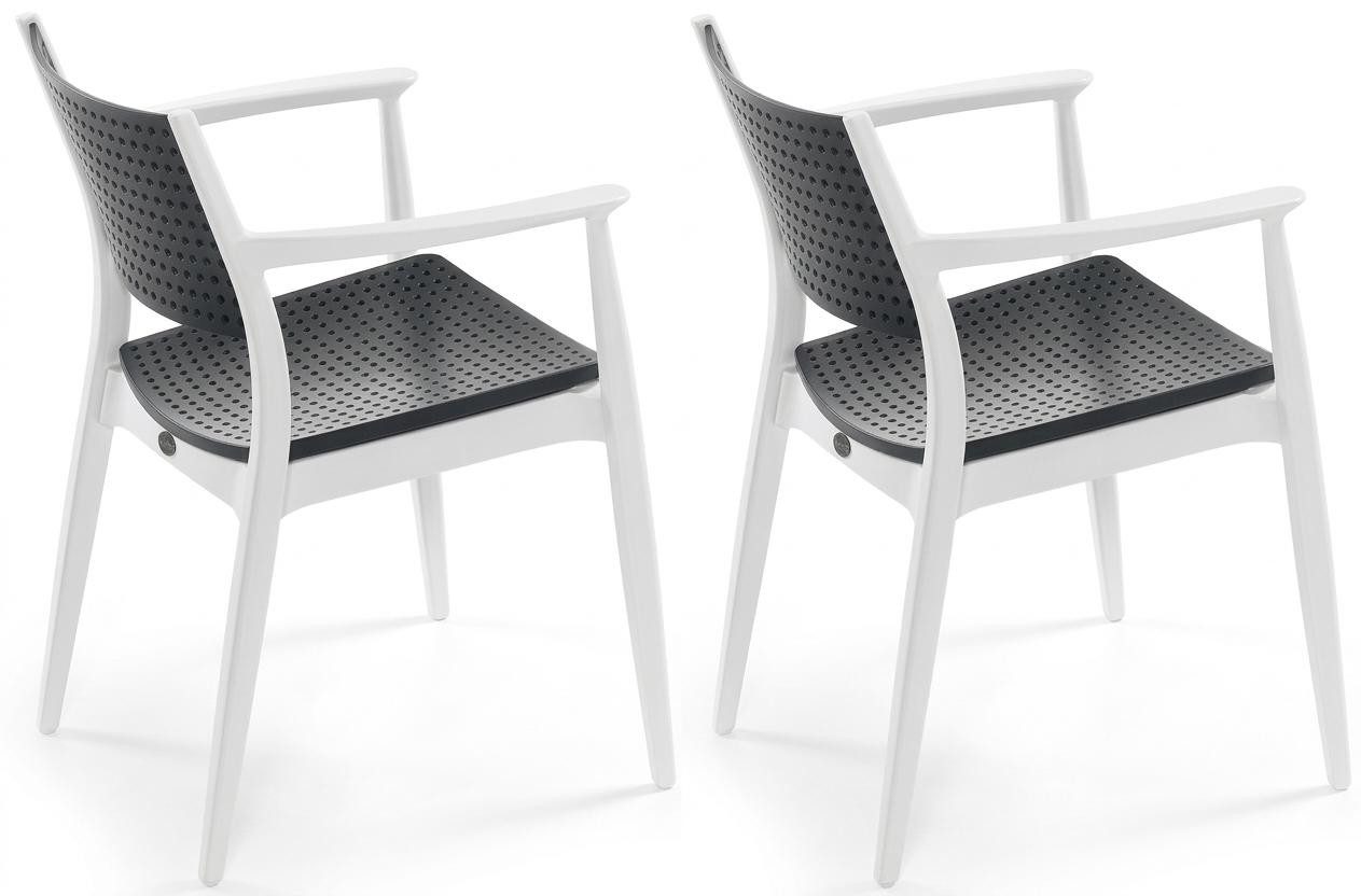 JVmoebel Gartenstuhl 2x Stuhl Polypropylen Netzrückenlehne Weiche Sitzfläche, Made in Europa
