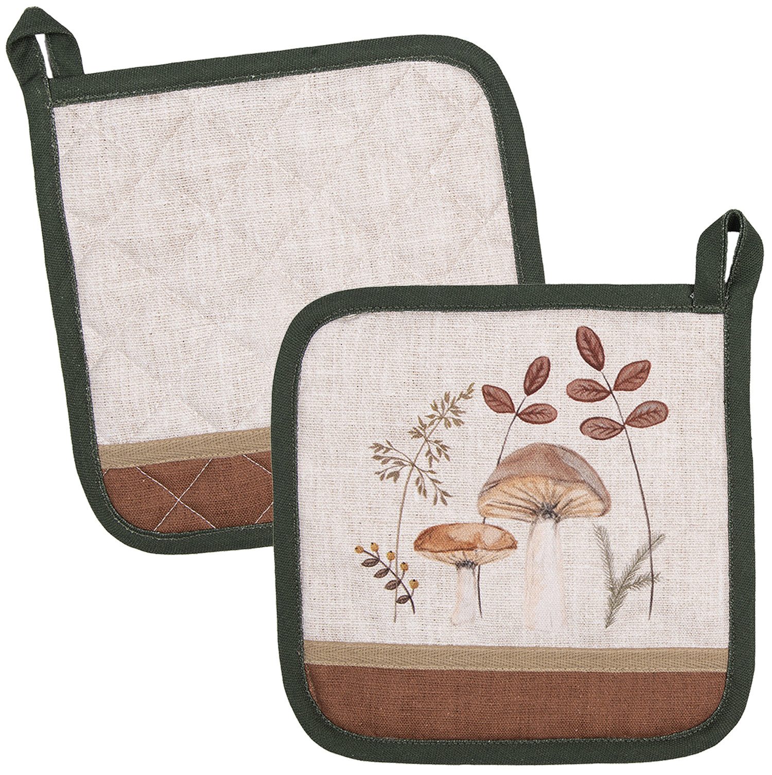Clayre & Eef Topflappen Little Fall Jewels, (2-tlg., 2-teilig), hitzebeständig wattiert Pfannen Untersetzer ca.20x20cm