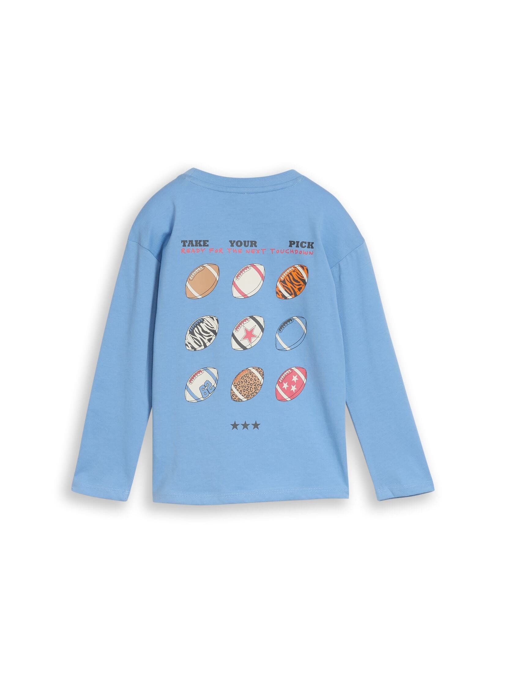 TOM TAILOR Langarmshirt T-Shirt (im Einserpack) Oversize Langarmshirt mit Rückenprint