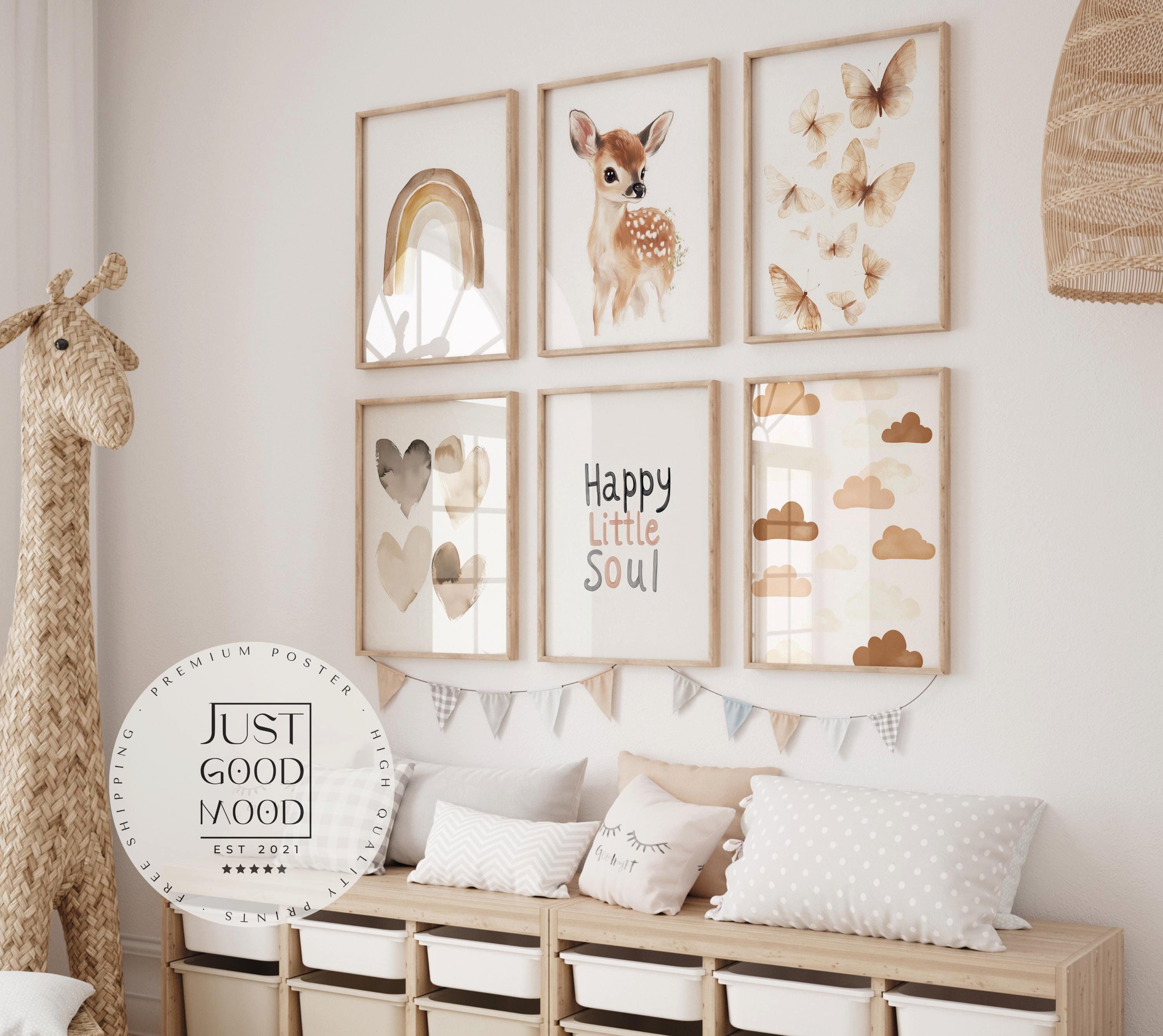 JUSTGOODMOOD Poster Süße Pastell Farben Kinderzimmer Geschenkidee für Kinder Babyzimmer De, (1 St)