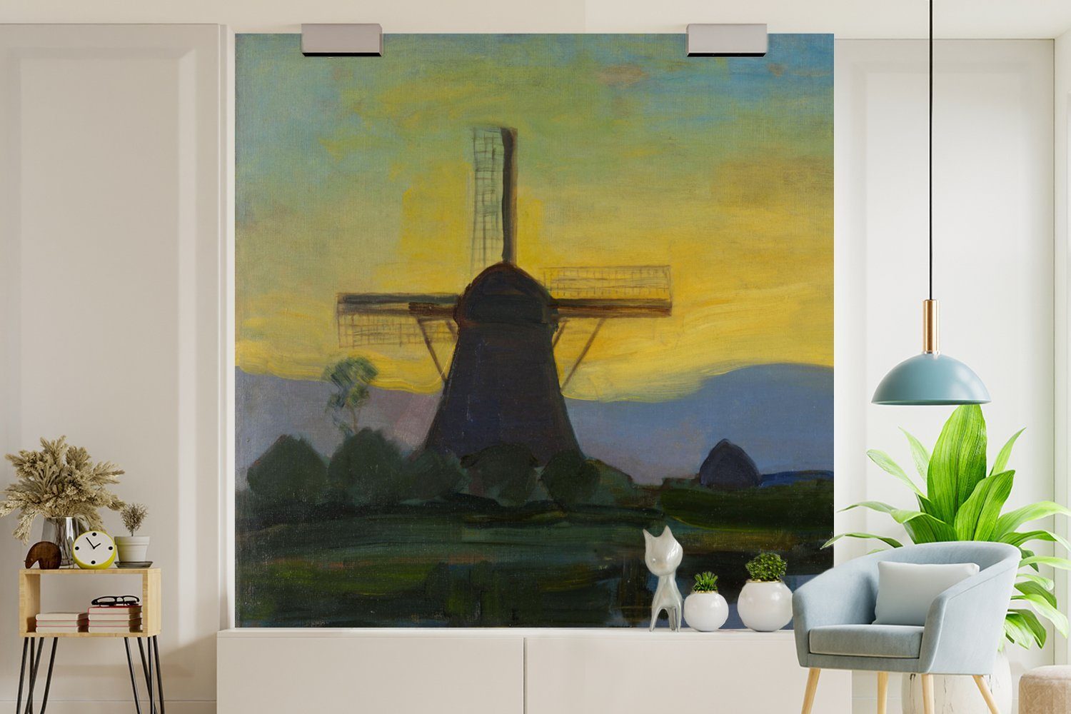 Wandtapete Mondrian, Windmühle für Vinyl Tapete (5 Wohnzimmer Schlafzimmer, MuchoWow Östliche St), - Fototapete oder bedruckt, Matt, Piet