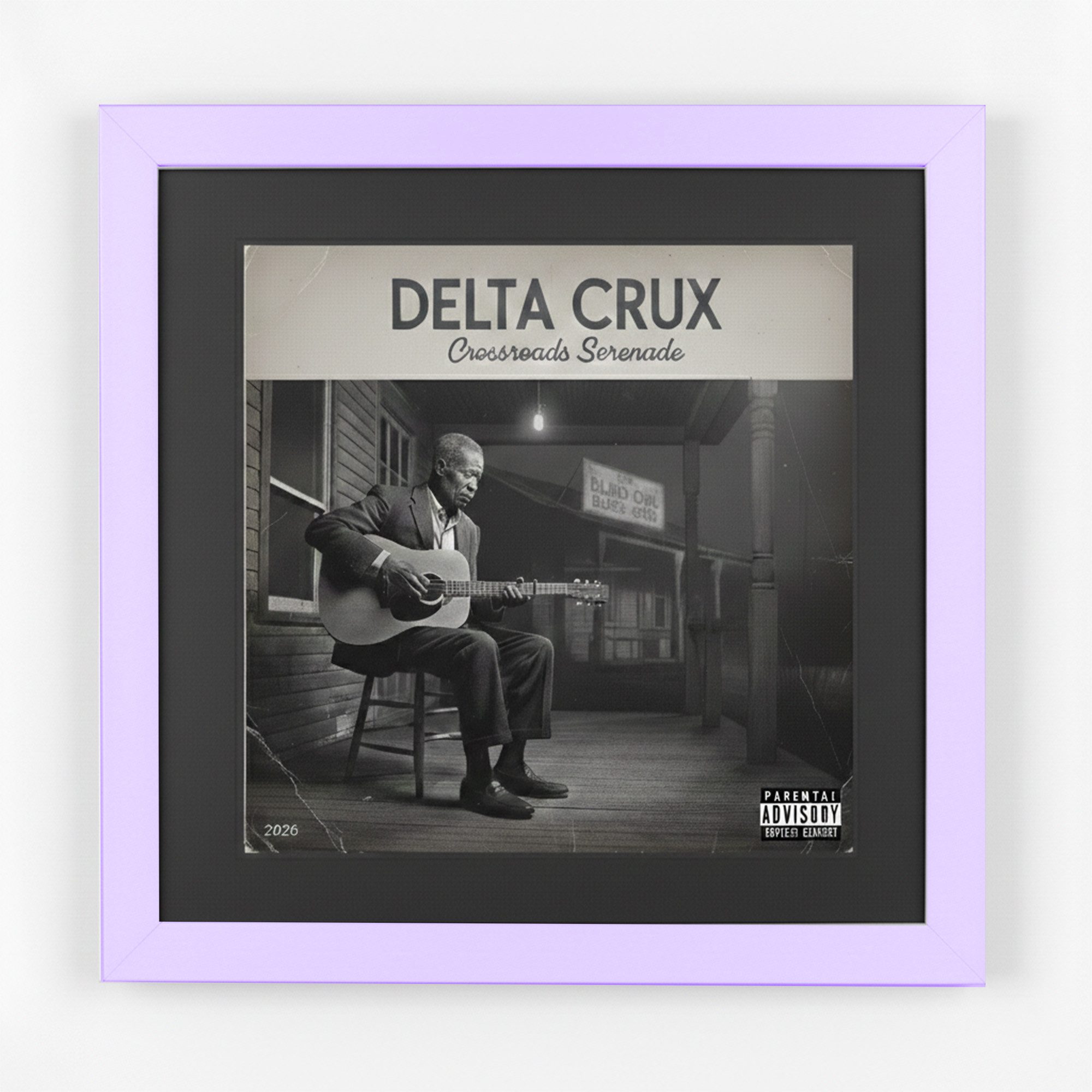 K-Möbel Bilderrahmen Schallplatten Rahmen für das Cover, (1 St), Mit Passepartout