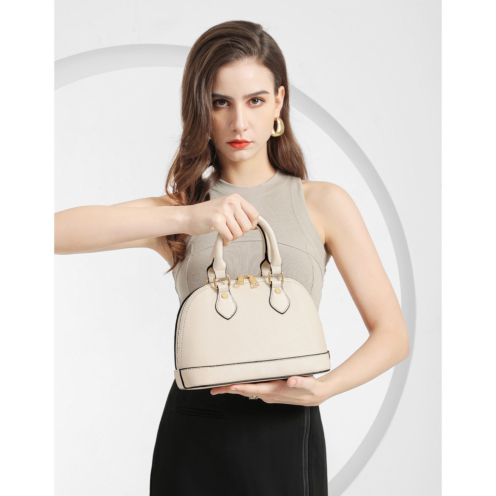 OKWISH Henkeltasche Umhängetasche Handtasche Tragetasche Aktentasche Tasche (Schultertasche Arbeitstasche Messenger-Tasche Top Griff Schultergurt, 4-tlg., Freizeittasche, Ledertasche, Unitasche, Bürotasche), für Frau Frauen Jungen Freizeit Business Schule Büro Reisen usw