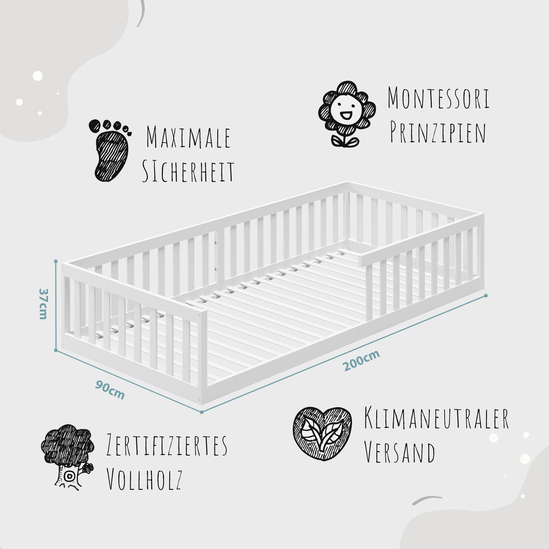 Kids Collective Kinderbett Bodenbett Bett mit günstig online kaufen