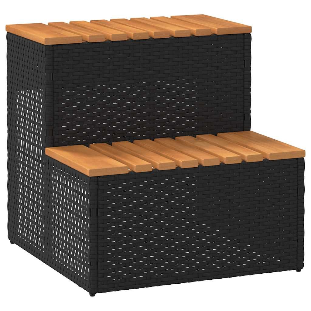 vidaXL Poolleiter, Whirlpooltreppe Schwarz 50x50x50,5 cm günstig online kaufen