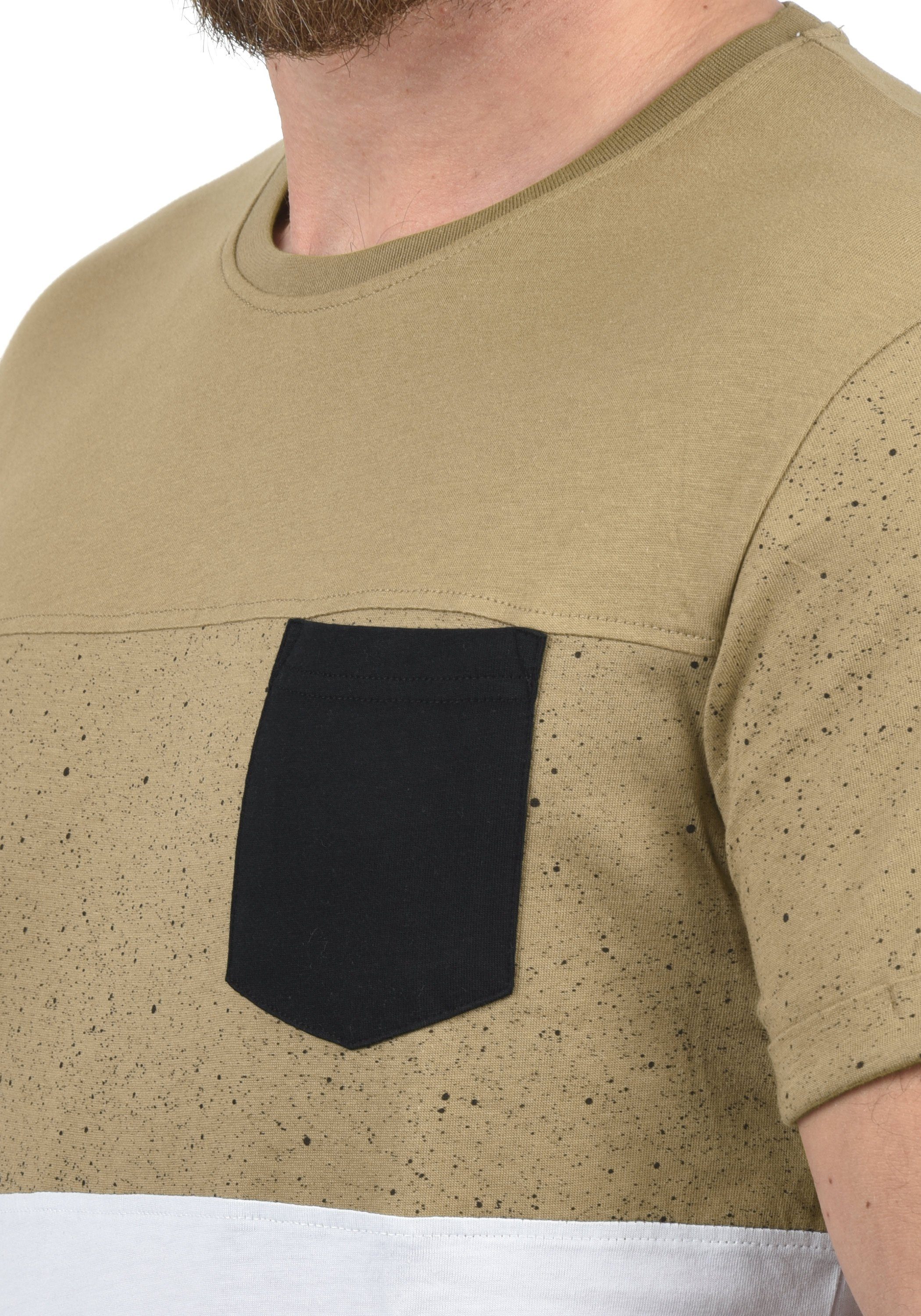 !Solid (4073) Kurzarmshirt mit Brusttasche Sand SDKold Rundhalsshirt
