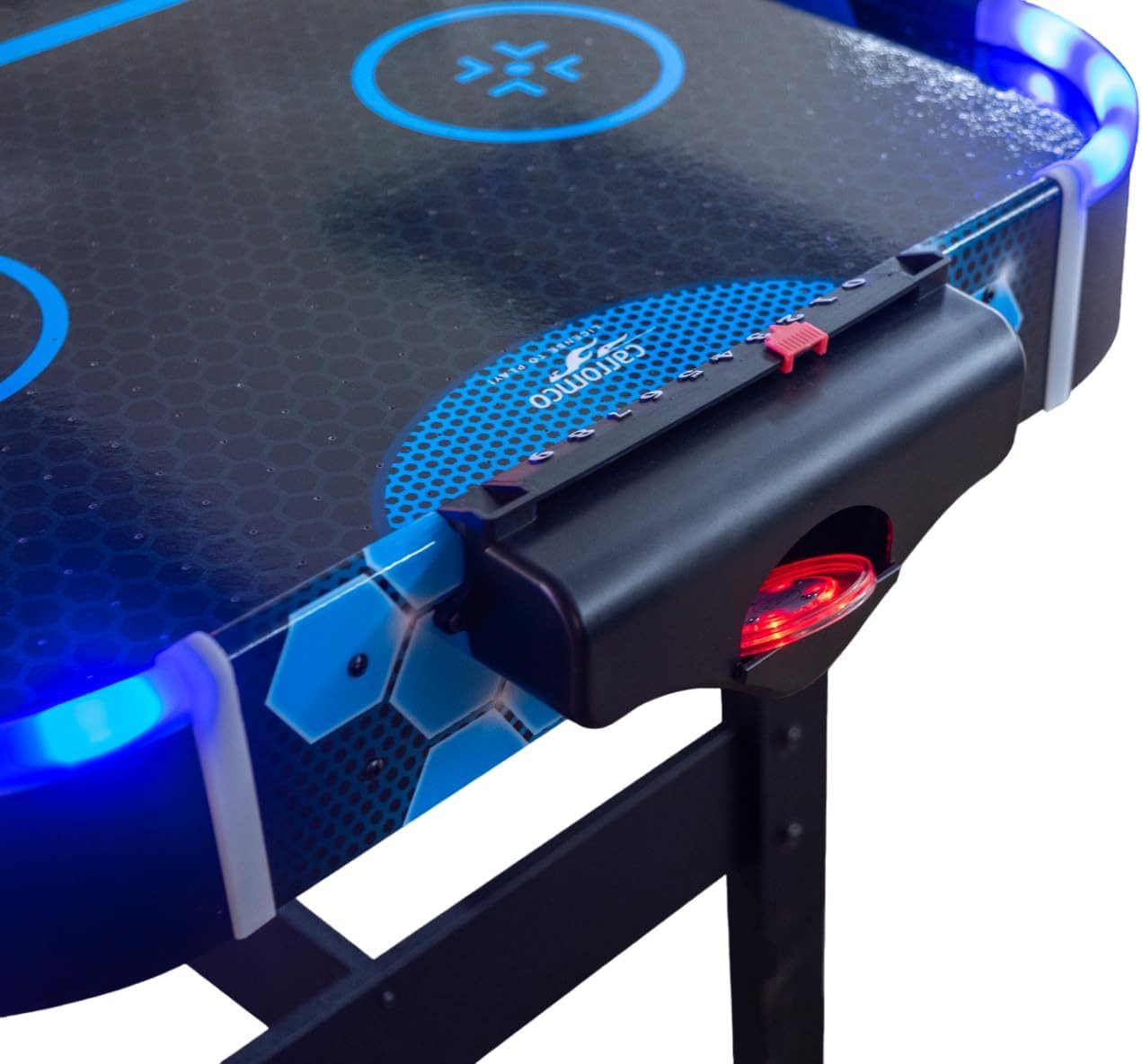 Carromco Air-Hockeytisch Fire vs. Ice mit LED-Pucks & Pusher, Torzähler, für Kinder & Erwachsene