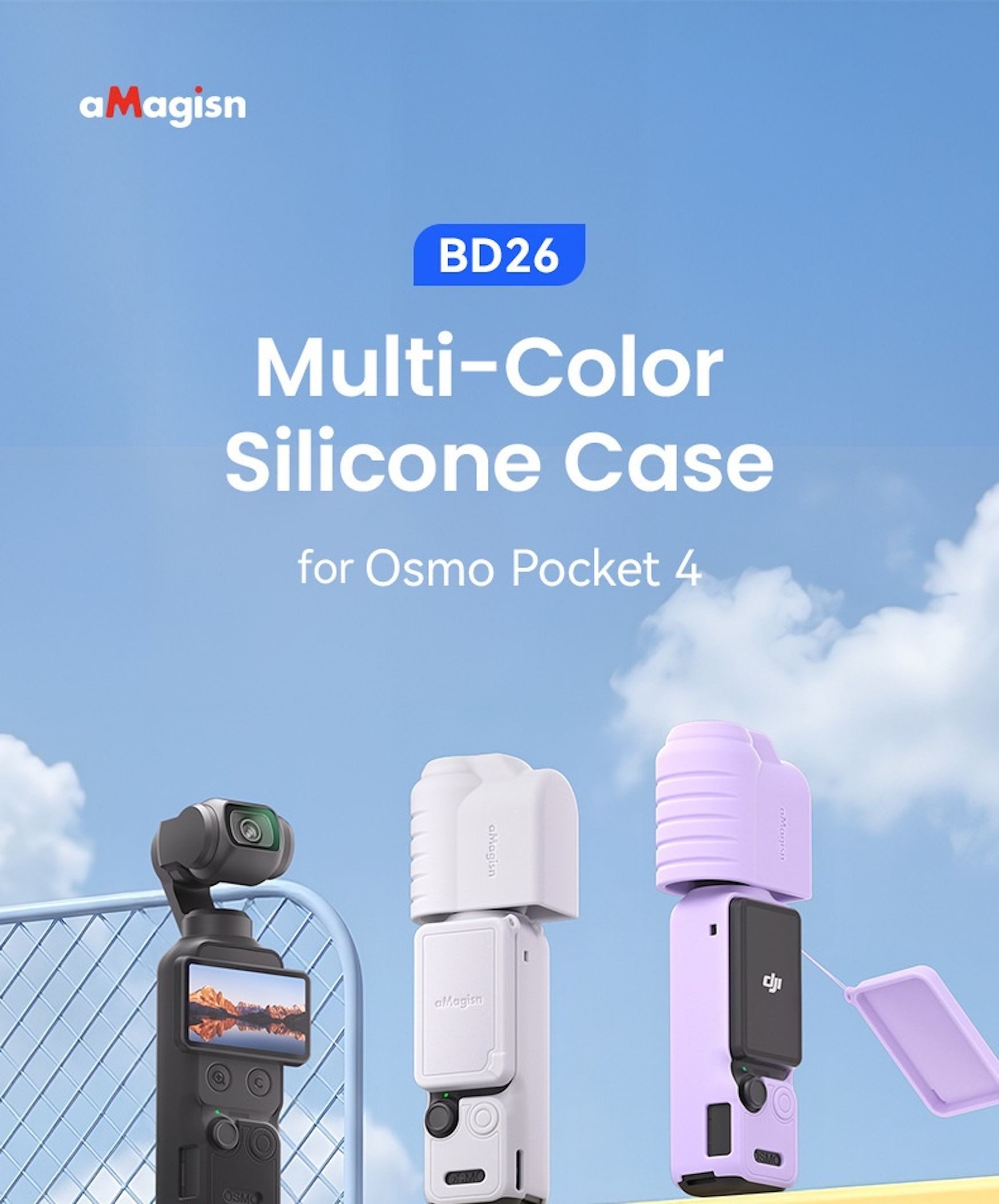 Wigento Silikon Schutzhülle Shockproof für DJI Osmo Pocket 4 Zubehör Lila Zubehör Drohne (Kompakt, Leicht, Flexibel, Stoßhemmend, Passgenau) – Bild 2 von 5
