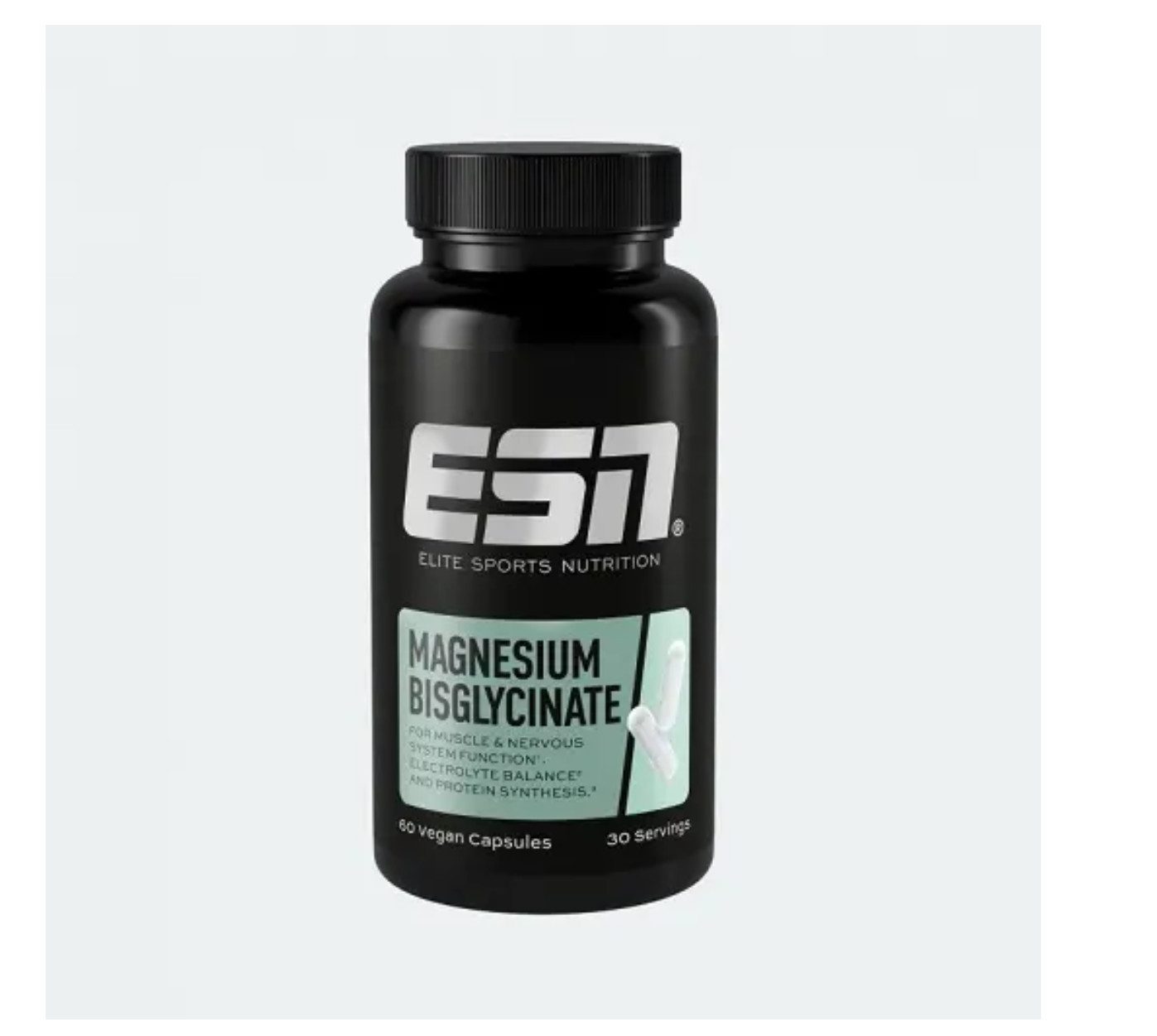 ESN 5 x Magnesium Bisglycinate 60 Kapseln+ Shaker Gratis Kapseln, 5 er Set 5 Packungen +Shaker à 60 St., 1000 g, 300 mg pro Portion